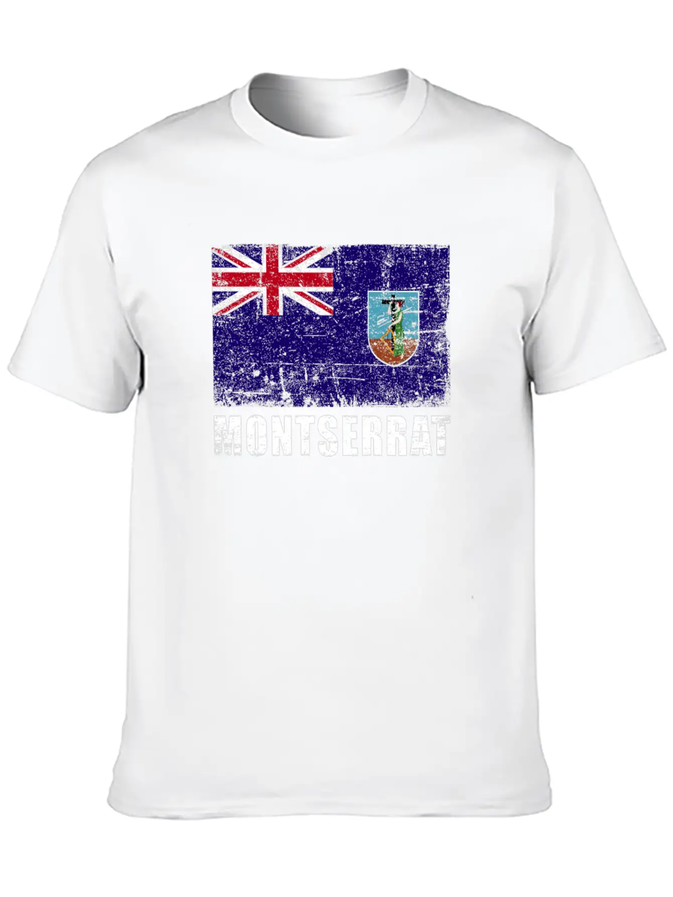 Montserrat Flag Grunge Country Flag Montserrat Breathable Graphic T-Shirt – Perfect For Casual Days