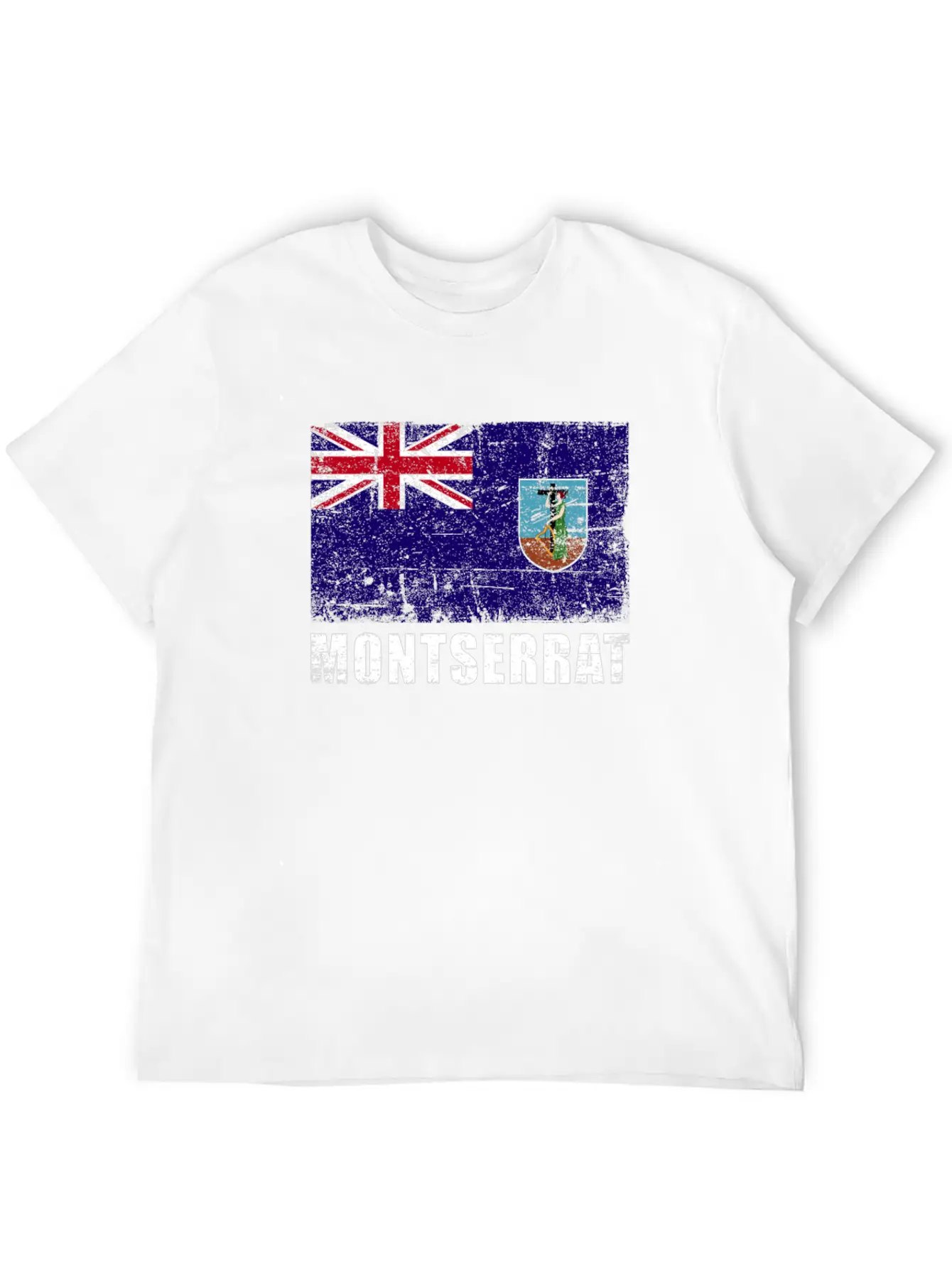 Montserrat Flag Grunge Country Flag Montserrat Breathable Graphic T-Shirt – Perfect For Casual Days