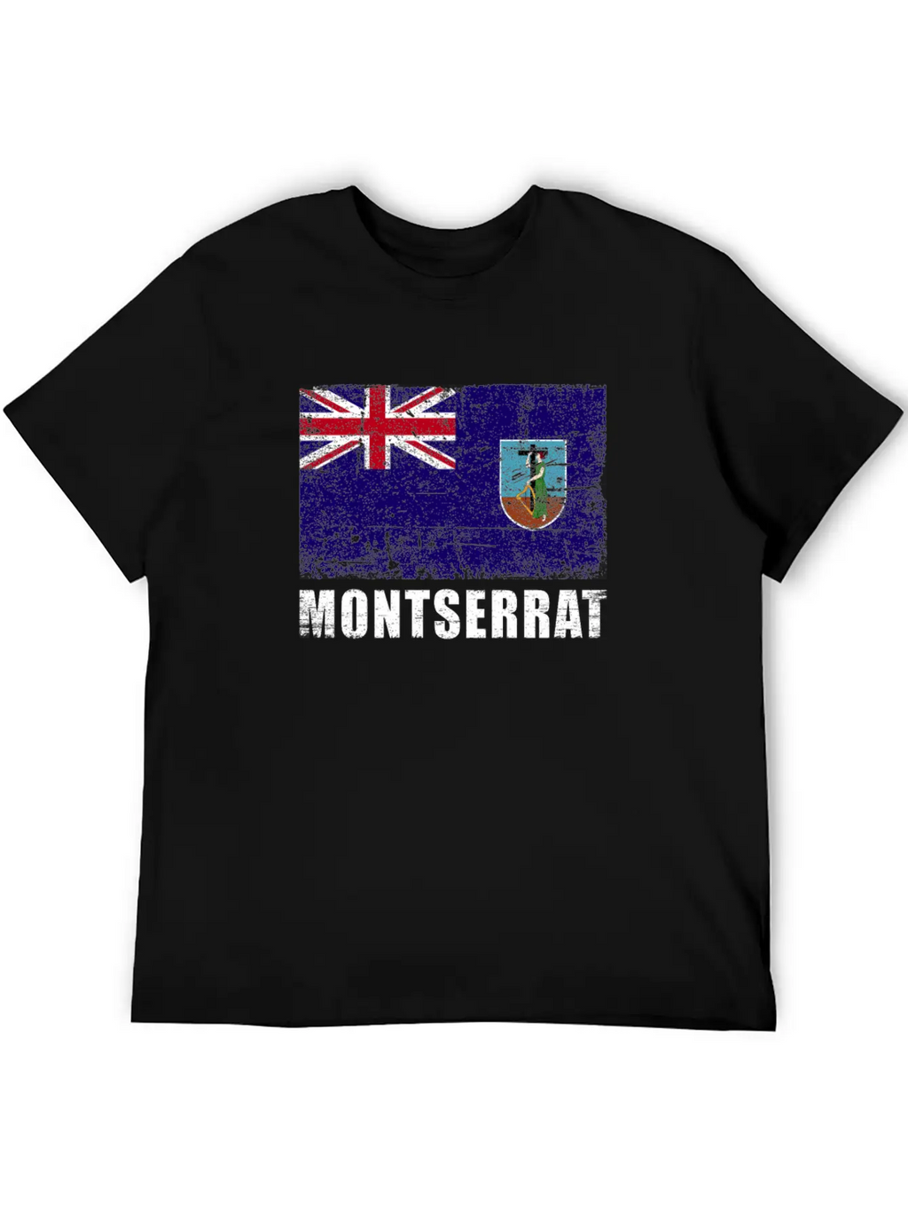 Montserrat Flag Grunge Country Flag Montserrat Breathable Graphic T-Shirt – Perfect For Casual Days
