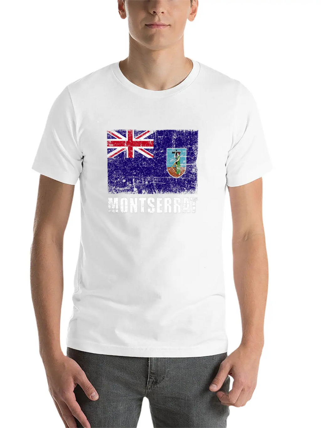 Montserrat Flag Grunge Country Flag Montserrat Breathable Graphic T-Shirt – Perfect For Casual Days