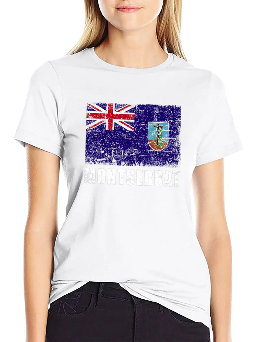 Montserrat Flag Grunge Country Flag Montserrat Breathable Graphic T-Shirt – Perfect For Casual Days