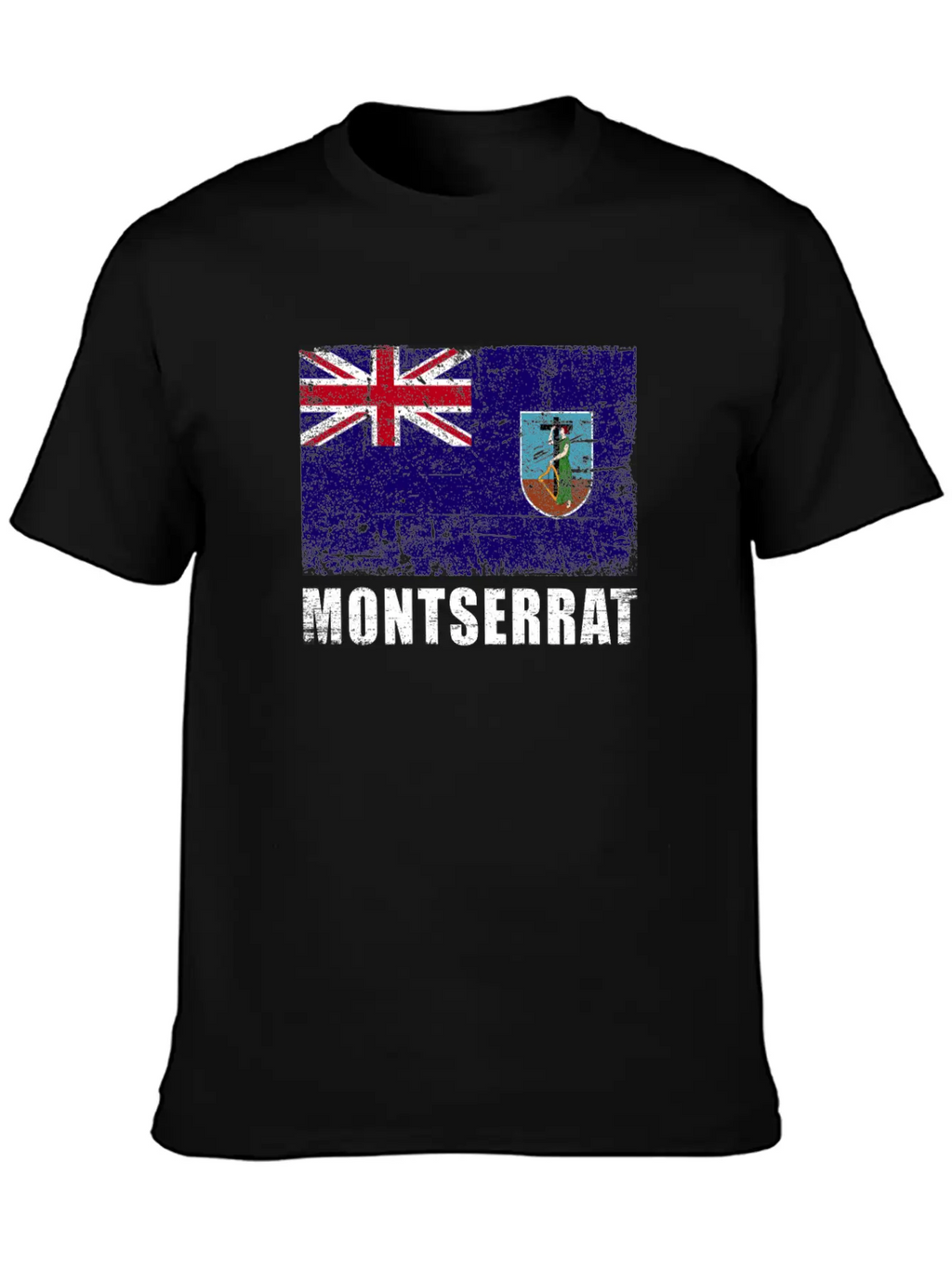 Montserrat Flag Grunge Country Flag Montserrat Breathable Graphic T-Shirt – Perfect For Casual Days
