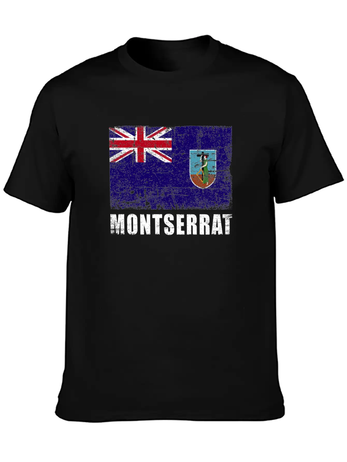 Montserrat Flag Grunge Country Flag Montserrat Breathable Graphic T-Shirt – Perfect For Casual Days