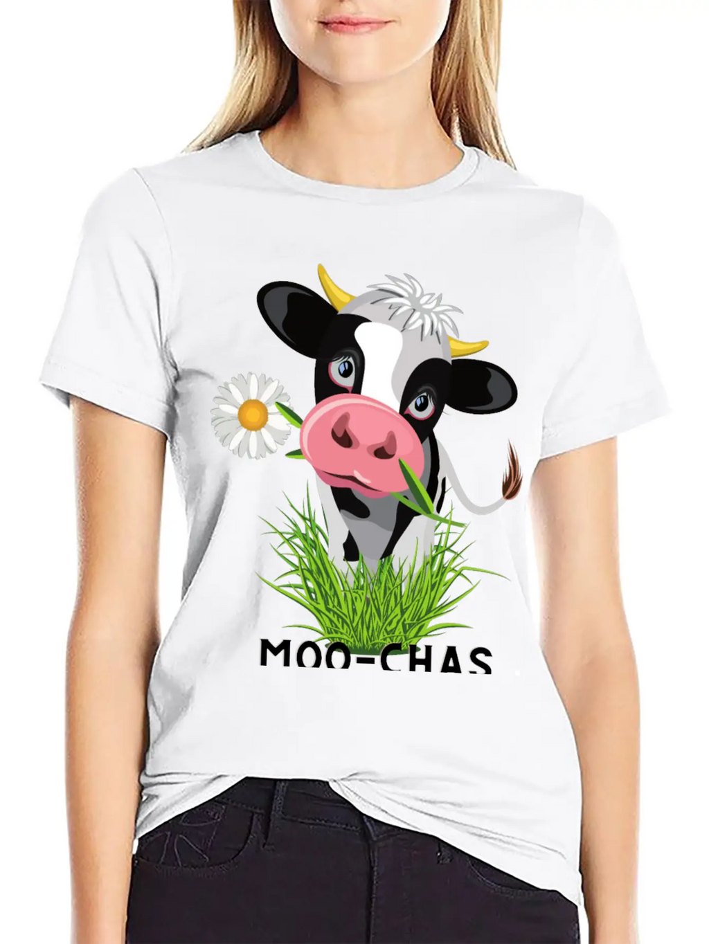 Moo Chas Grass Ias ( Muchas Gracias) Breathable Graphic T-Shirt – Perfect For Casual Days