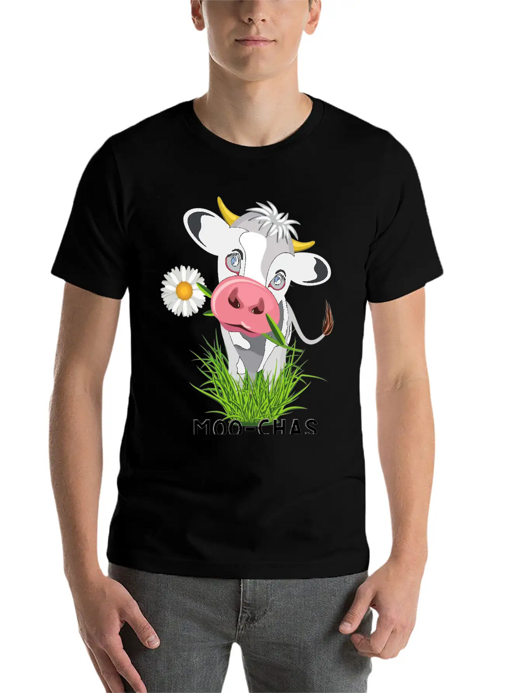 Moo Chas Grass Ias ( Muchas Gracias) Breathable Graphic T-Shirt – Perfect For Casual Days