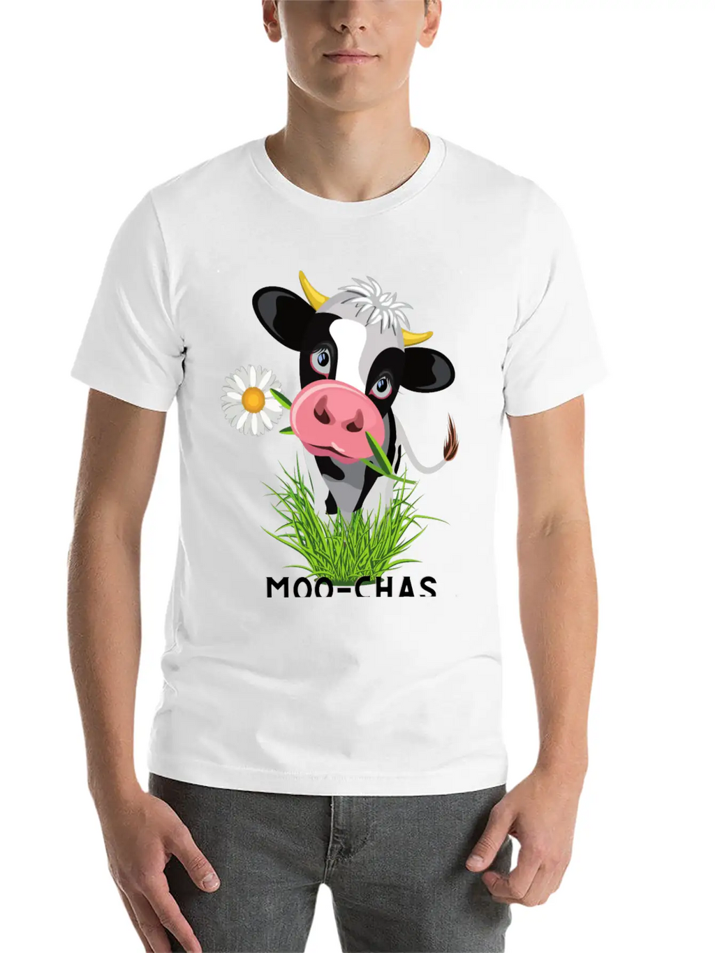 Moo Chas Grass Ias ( Muchas Gracias) Breathable Graphic T-Shirt – Perfect For Casual Days