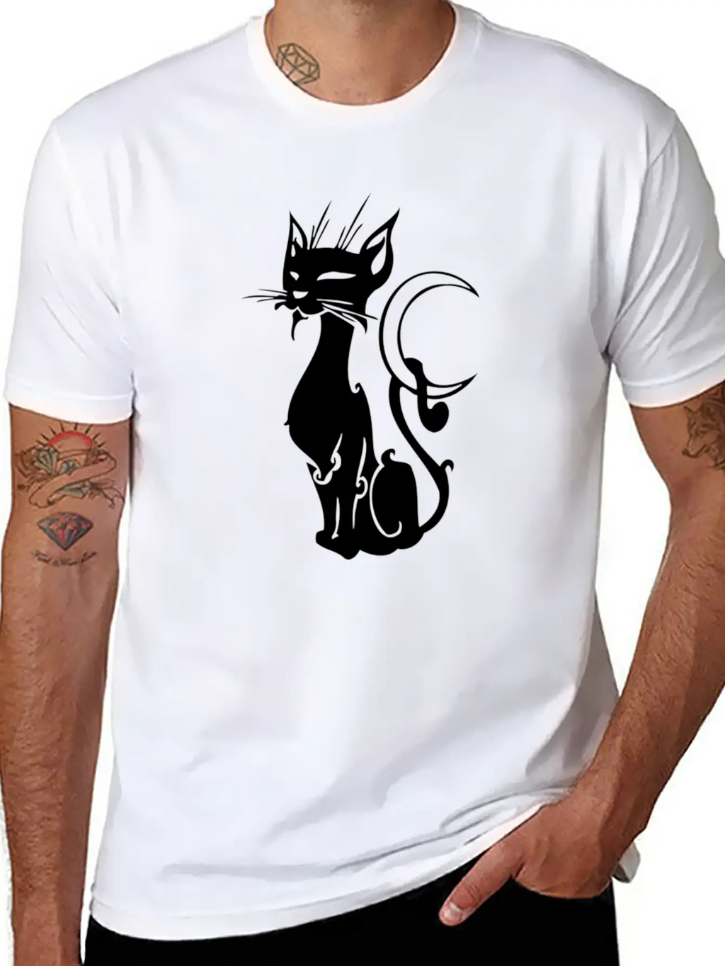MOON CAT Basic Graphic T-Shirt – Daily Comfort In Soft Cotton