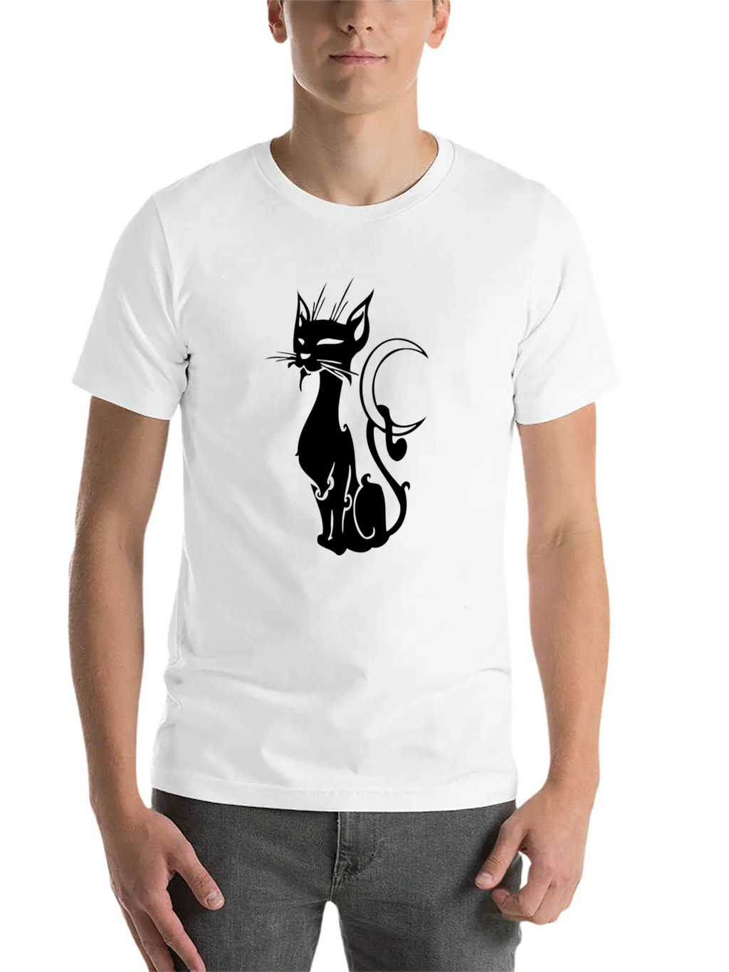 MOON CAT Basic Graphic T-Shirt – Daily Comfort In Soft Cotton