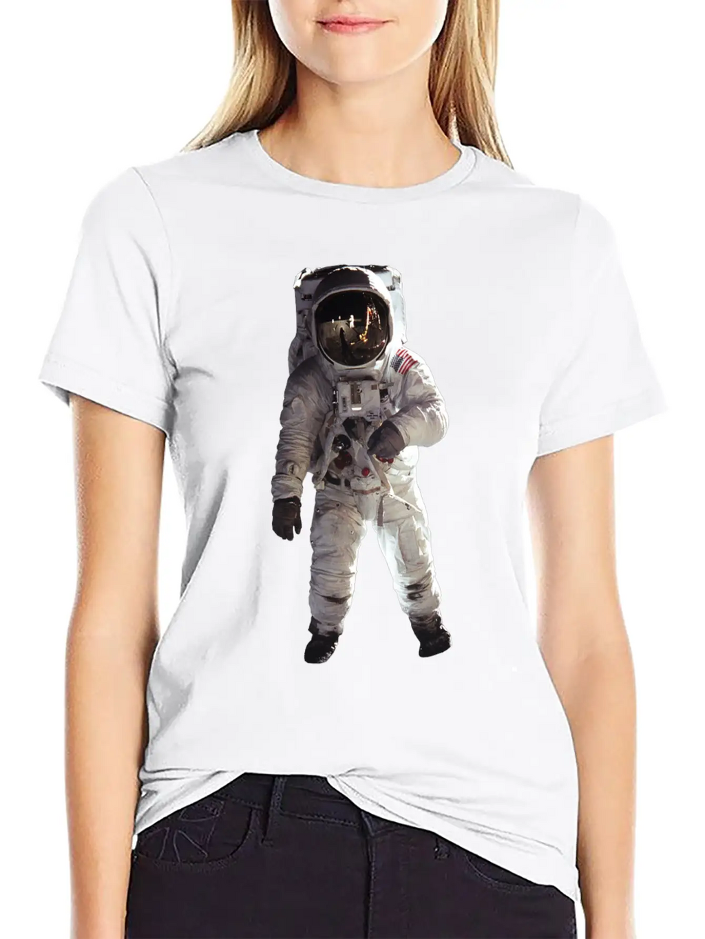 Moon Landing USA Space Astronaut Stylish Everyday T-Shirt – Unisex Basic Cotton Tee