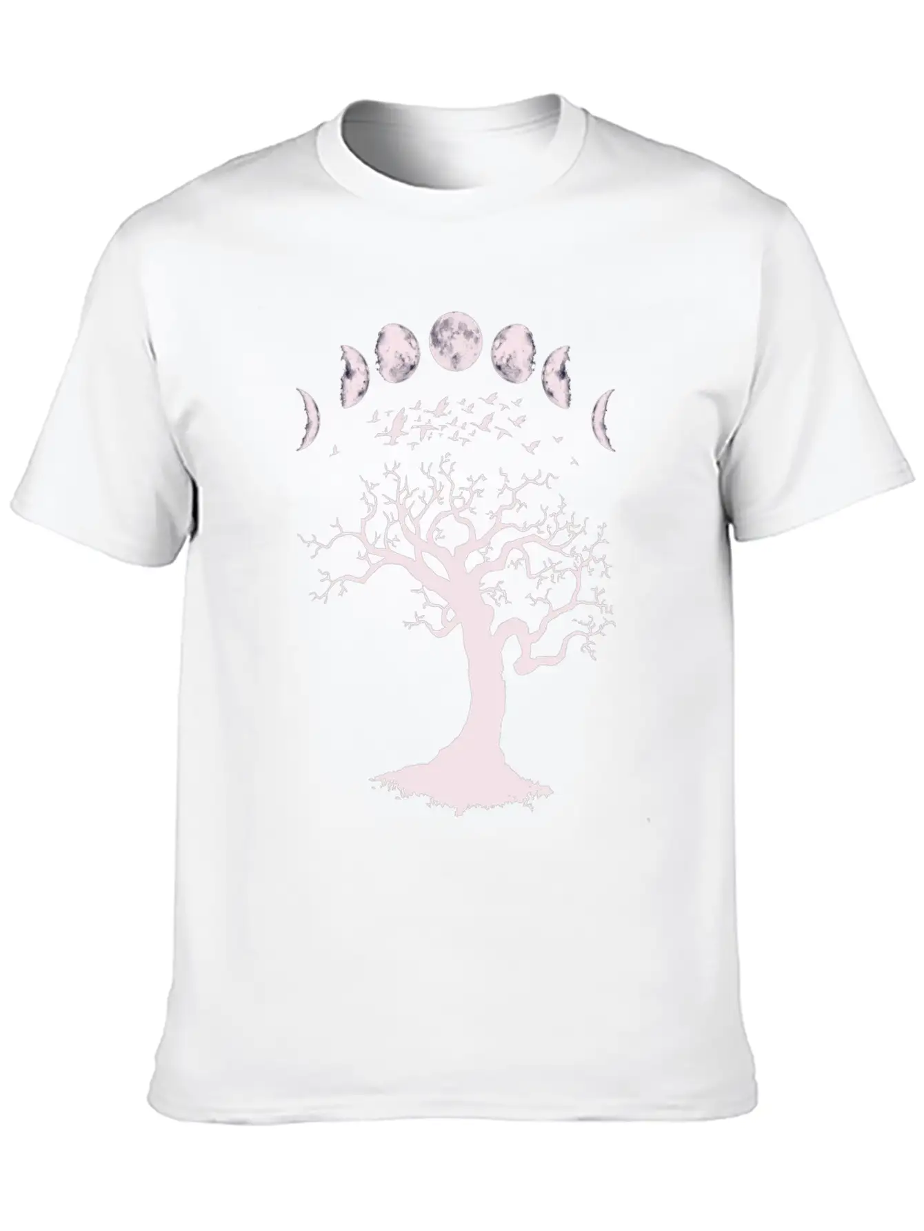 Moon Phases Gothic Tree Birds Breathable Graphic T-Shirt – Perfect For Casual Days