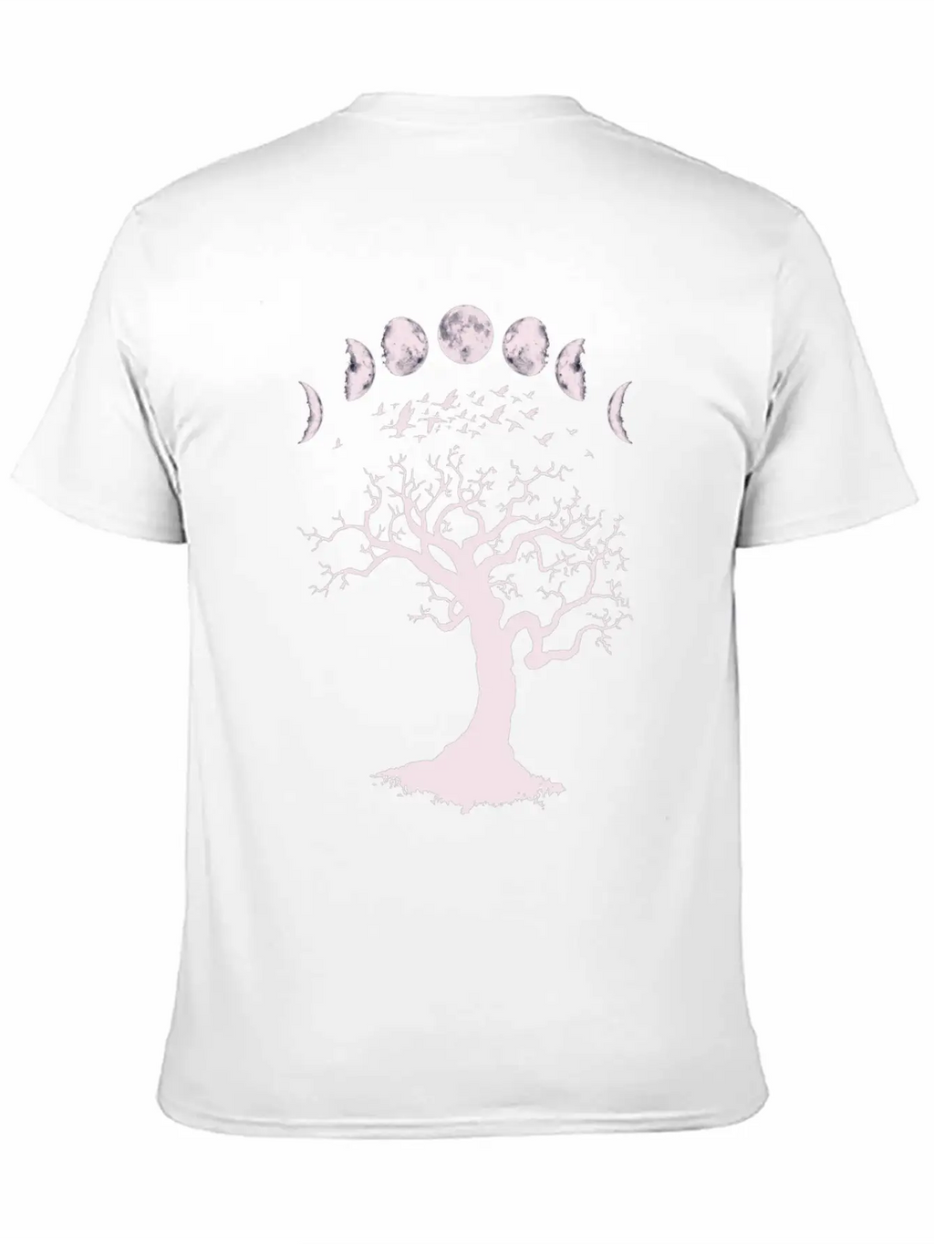 Moon Phases Gothic Tree Birds Breathable Graphic T-Shirt – Perfect For Casual Days