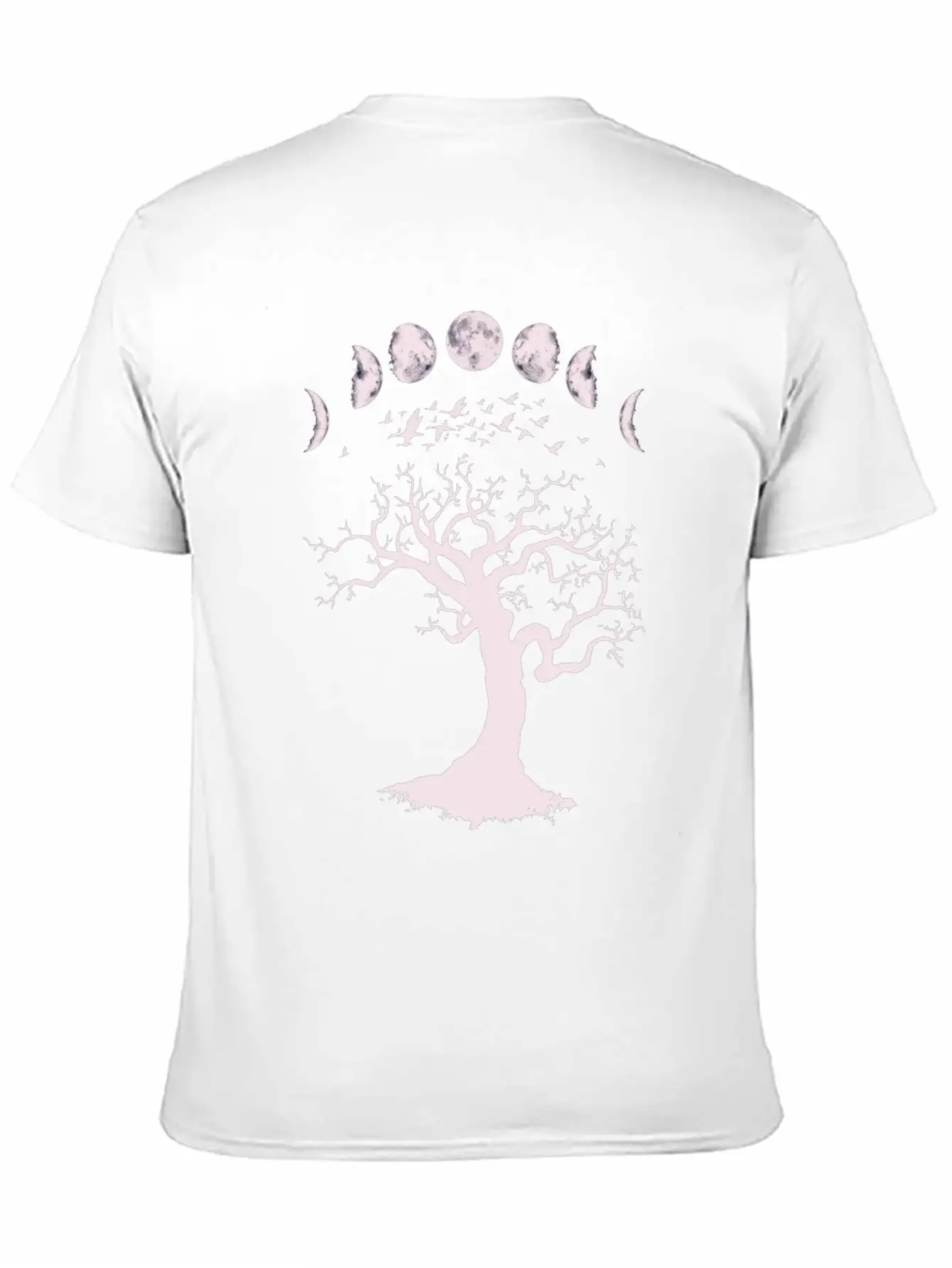 Moon Phases Gothic Tree Birds Breathable Graphic T-Shirt – Perfect For Casual Days