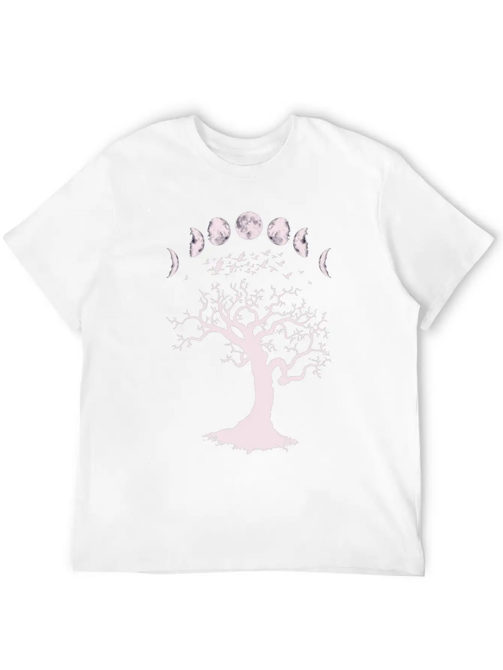Moon Phases Gothic Tree Birds Breathable Graphic T-Shirt – Perfect For Casual Days