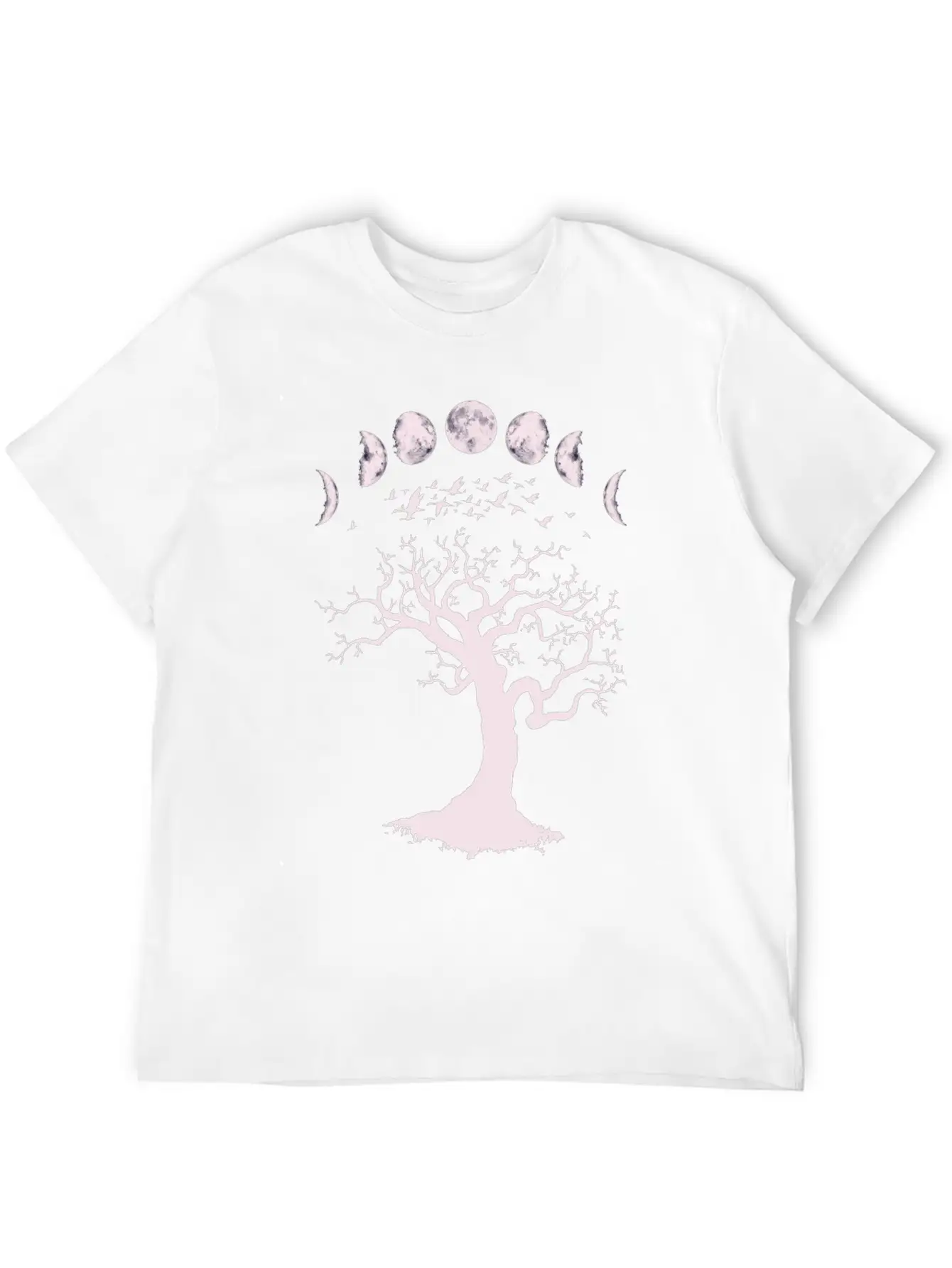 Moon Phases Gothic Tree Birds Breathable Graphic T-Shirt – Perfect For Casual Days