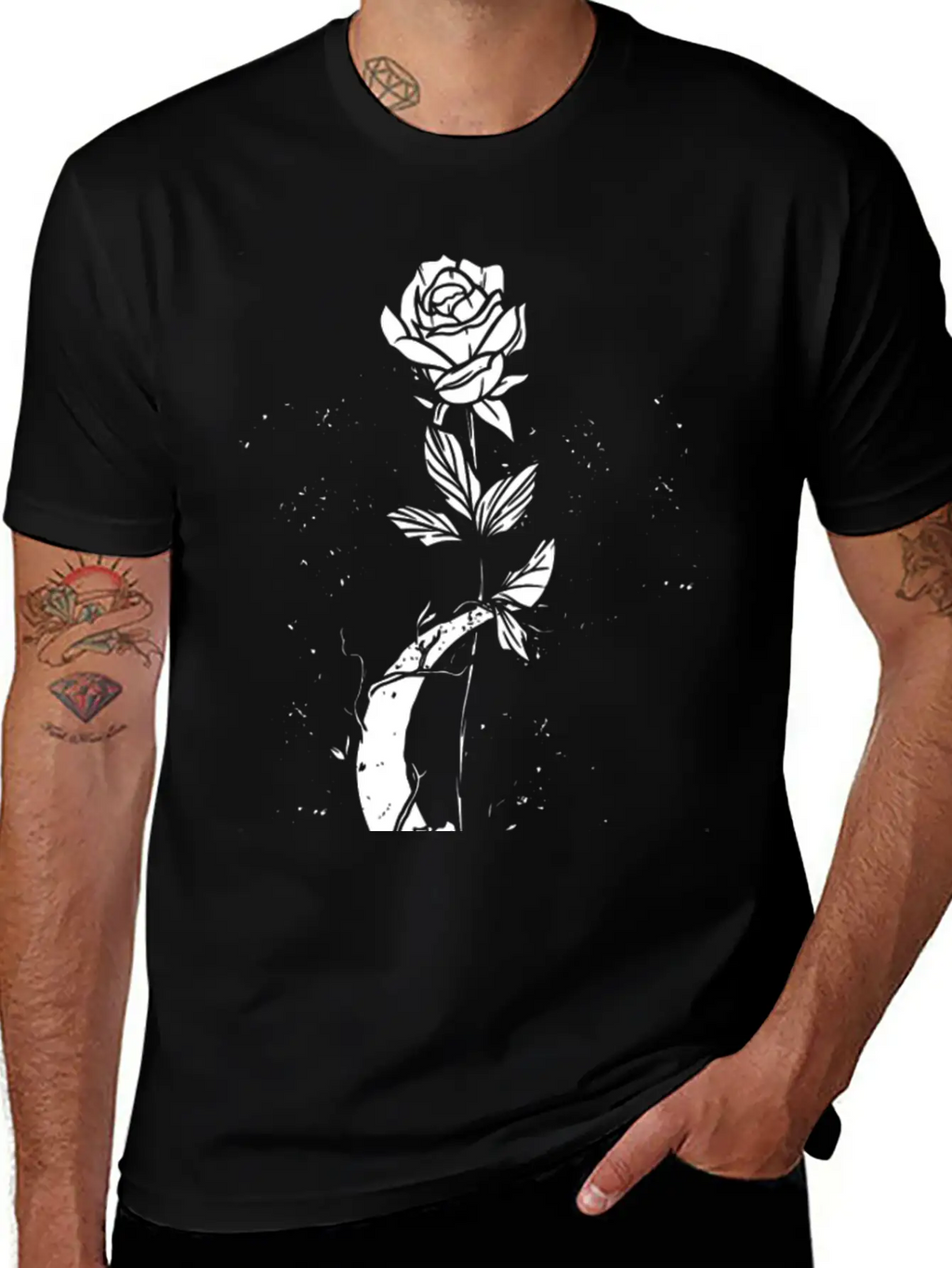 Moon Rose Vintage Occult Witchcraft The Gothic Breathable Graphic T-Shirt – Perfect For Casual Days