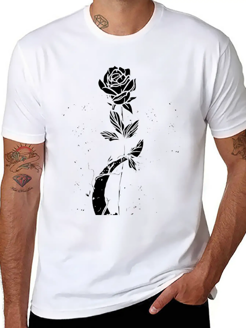 Moon Rose Vintage Occult Witchcraft The Gothic Breathable Graphic T-Shirt – Perfect For Casual Days