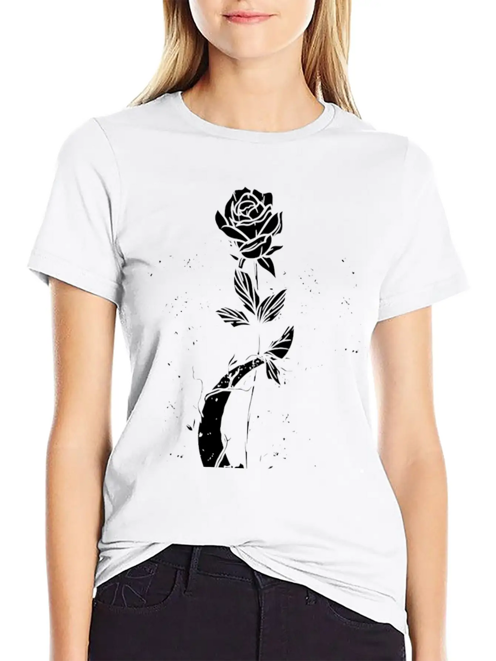 Moon Rose Vintage Occult Witchcraft The Gothic Breathable Graphic T-Shirt – Perfect For Casual Days