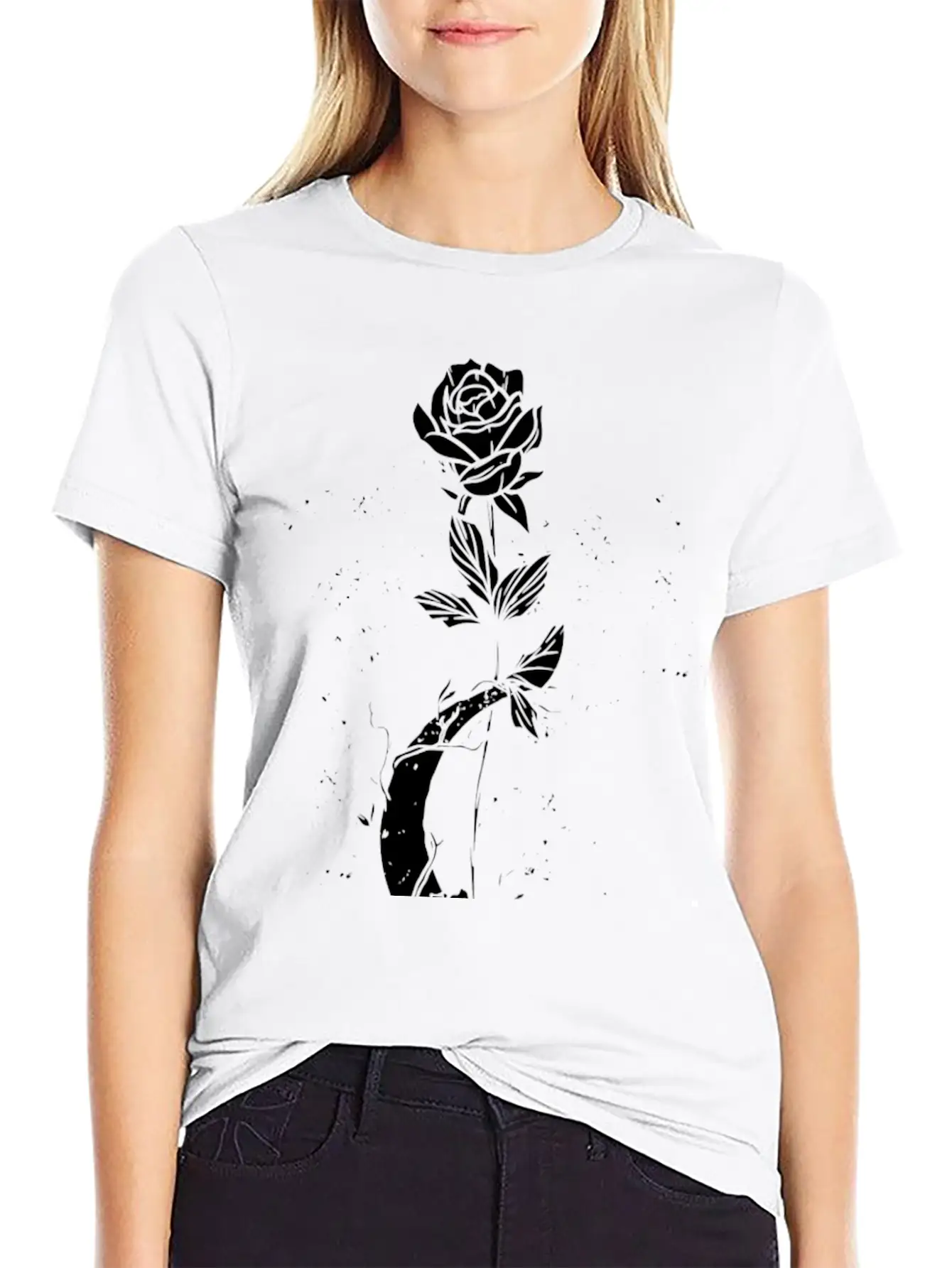 Moon Rose Vintage Occult Witchcraft The Gothic Breathable Graphic T-Shirt – Perfect For Casual Days