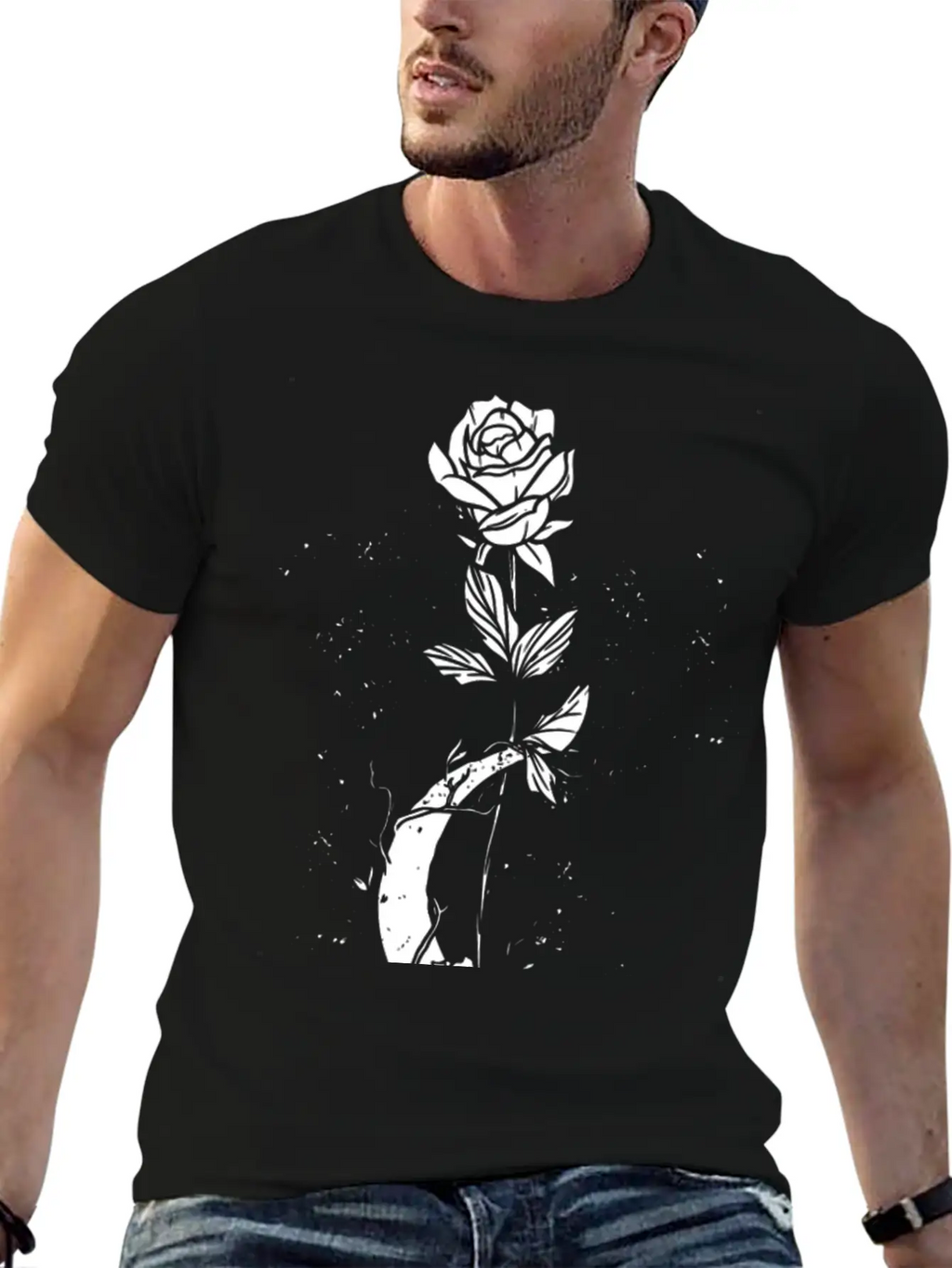 Moon Rose Vintage Occult Witchcraft The Gothic Breathable Graphic T-Shirt – Perfect For Casual Days