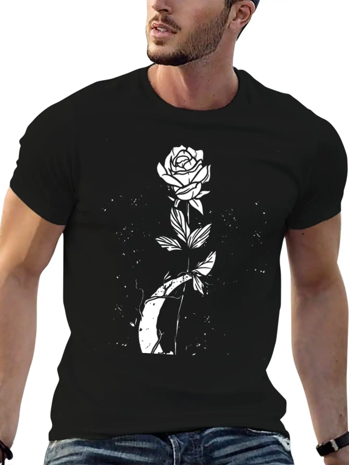 Moon Rose Vintage Occult Witchcraft The Gothic Breathable Graphic T-Shirt – Perfect For Casual Days