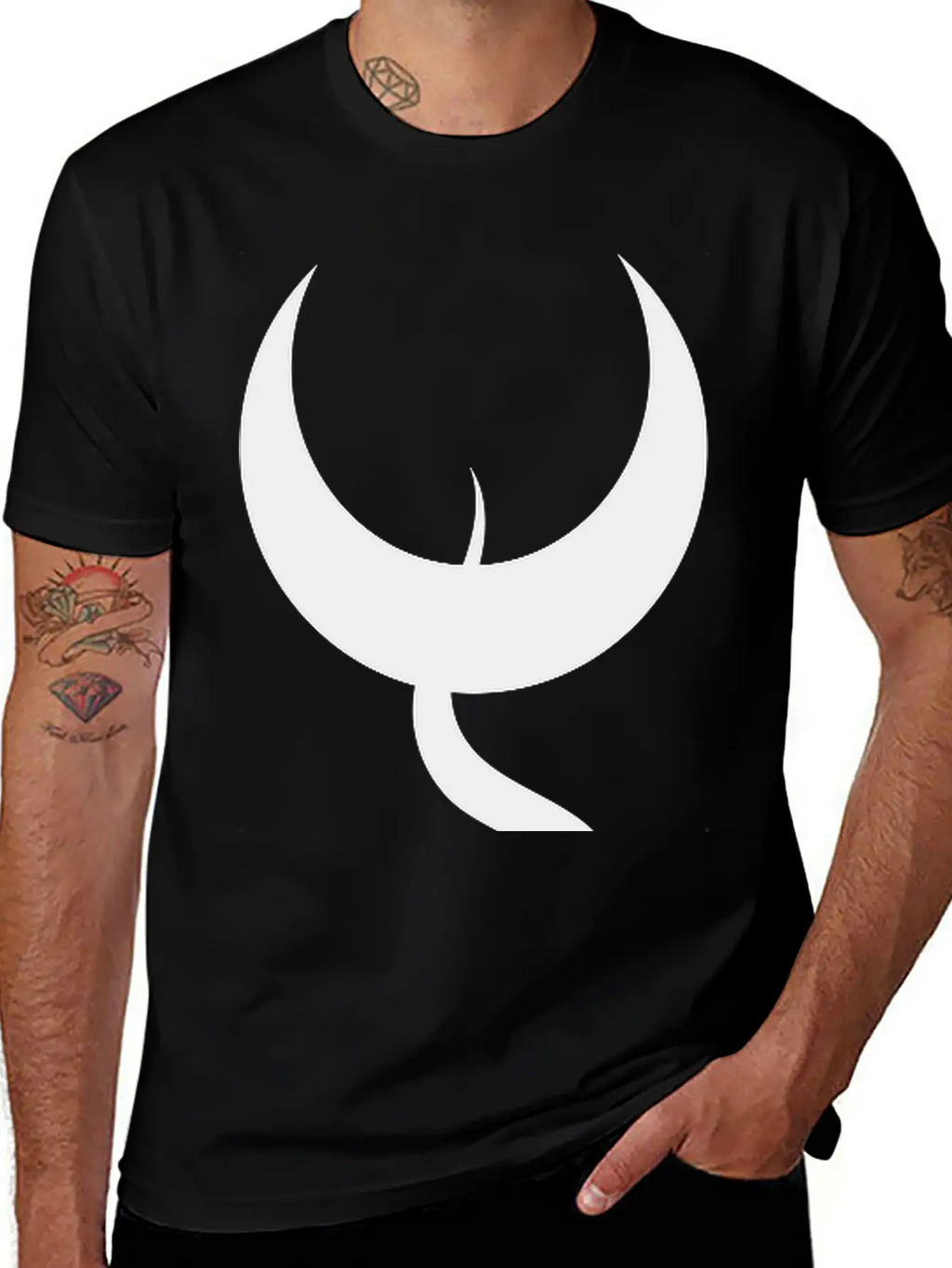 Moon With Snake Breathable Soft Cotton T-Shirt – Timeless Casual Look