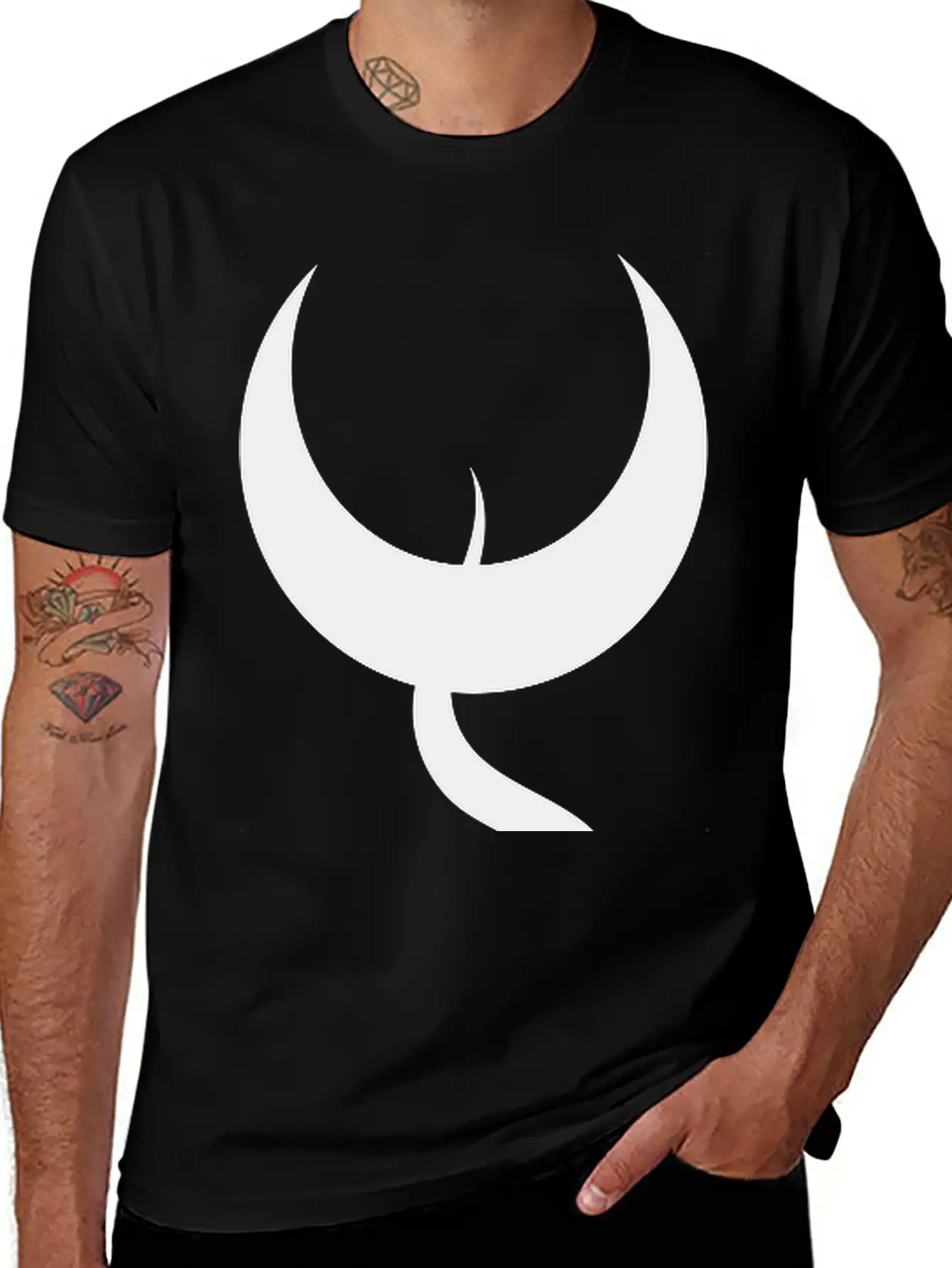 Moon With Snake Breathable Soft Cotton T-Shirt – Timeless Casual Look