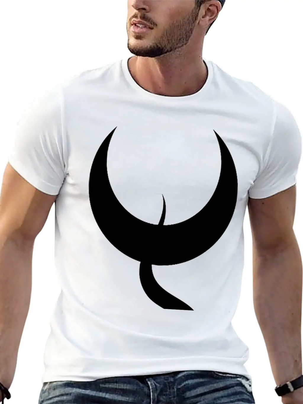 Moon With Snake Breathable Soft Cotton T-Shirt – Timeless Casual Look