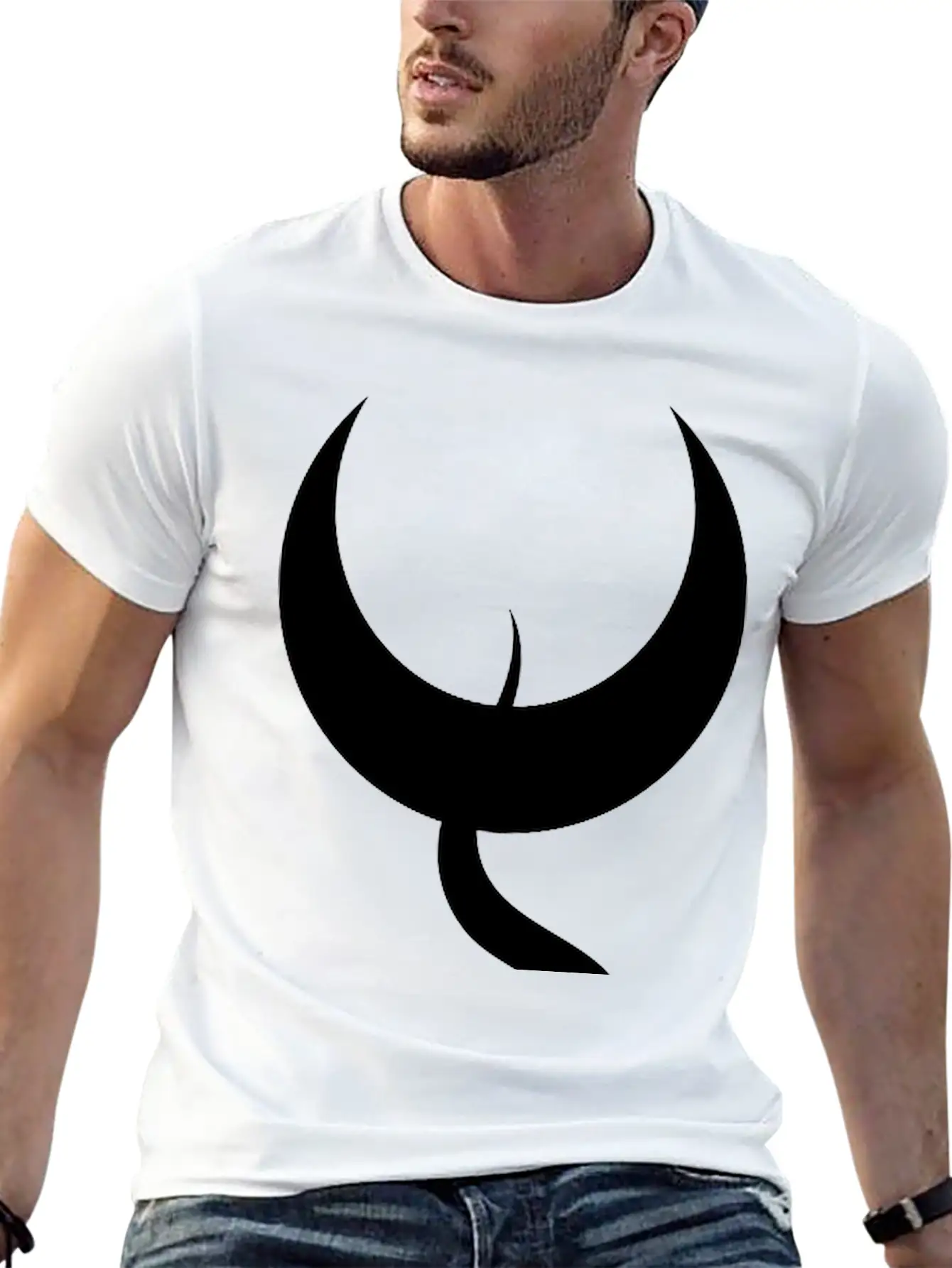 Moon With Snake Breathable Soft Cotton T-Shirt – Timeless Casual Look