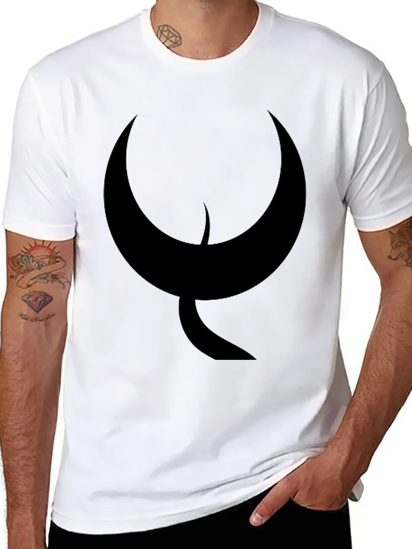 Moon With Snake Breathable Soft Cotton T-Shirt – Timeless Casual Look