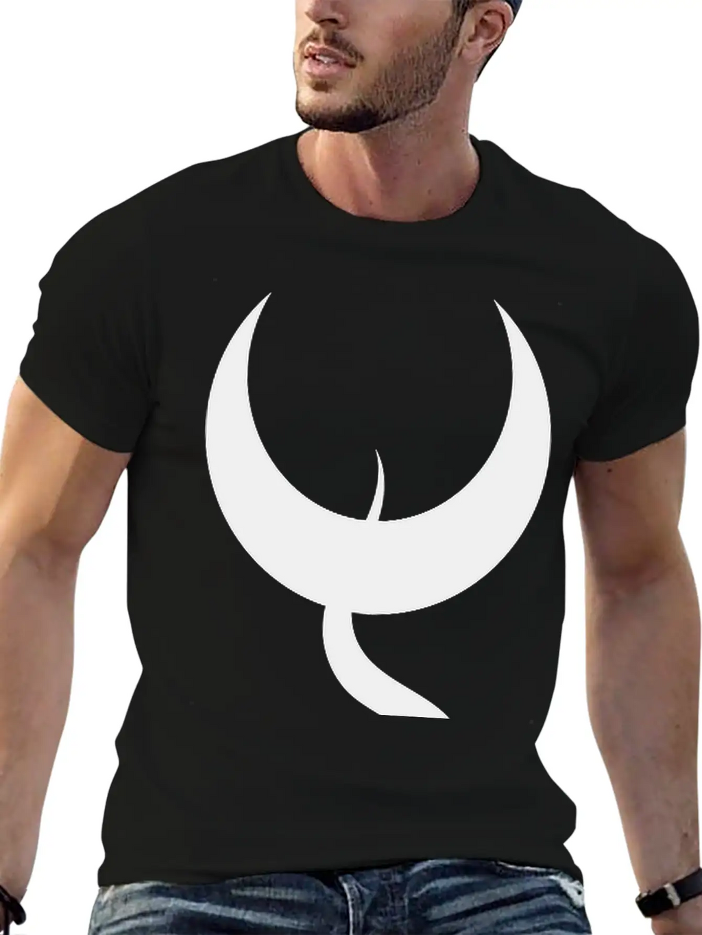 Moon With Snake Breathable Soft Cotton T-Shirt – Timeless Casual Look