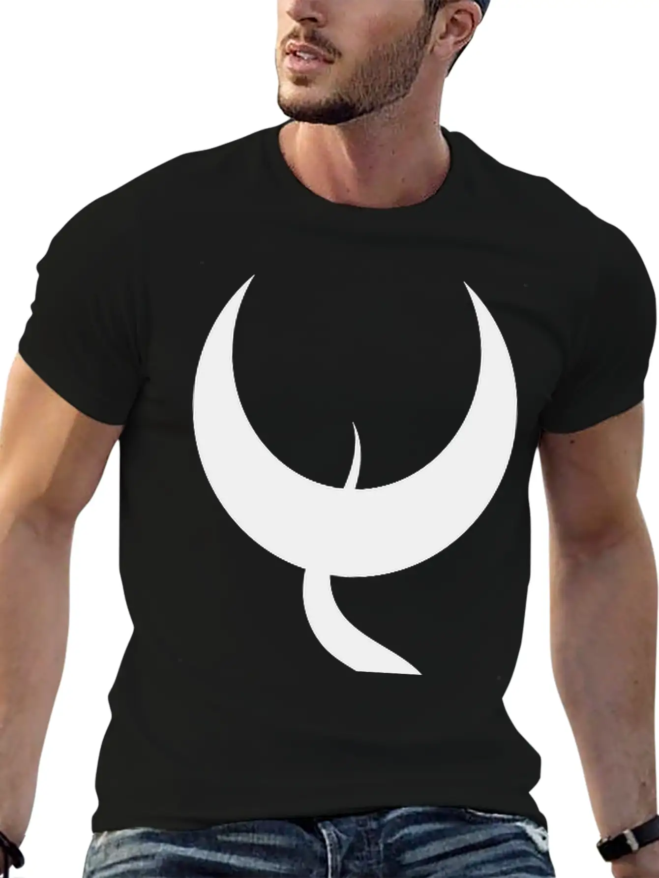 Moon With Snake Breathable Soft Cotton T-Shirt – Timeless Casual Look