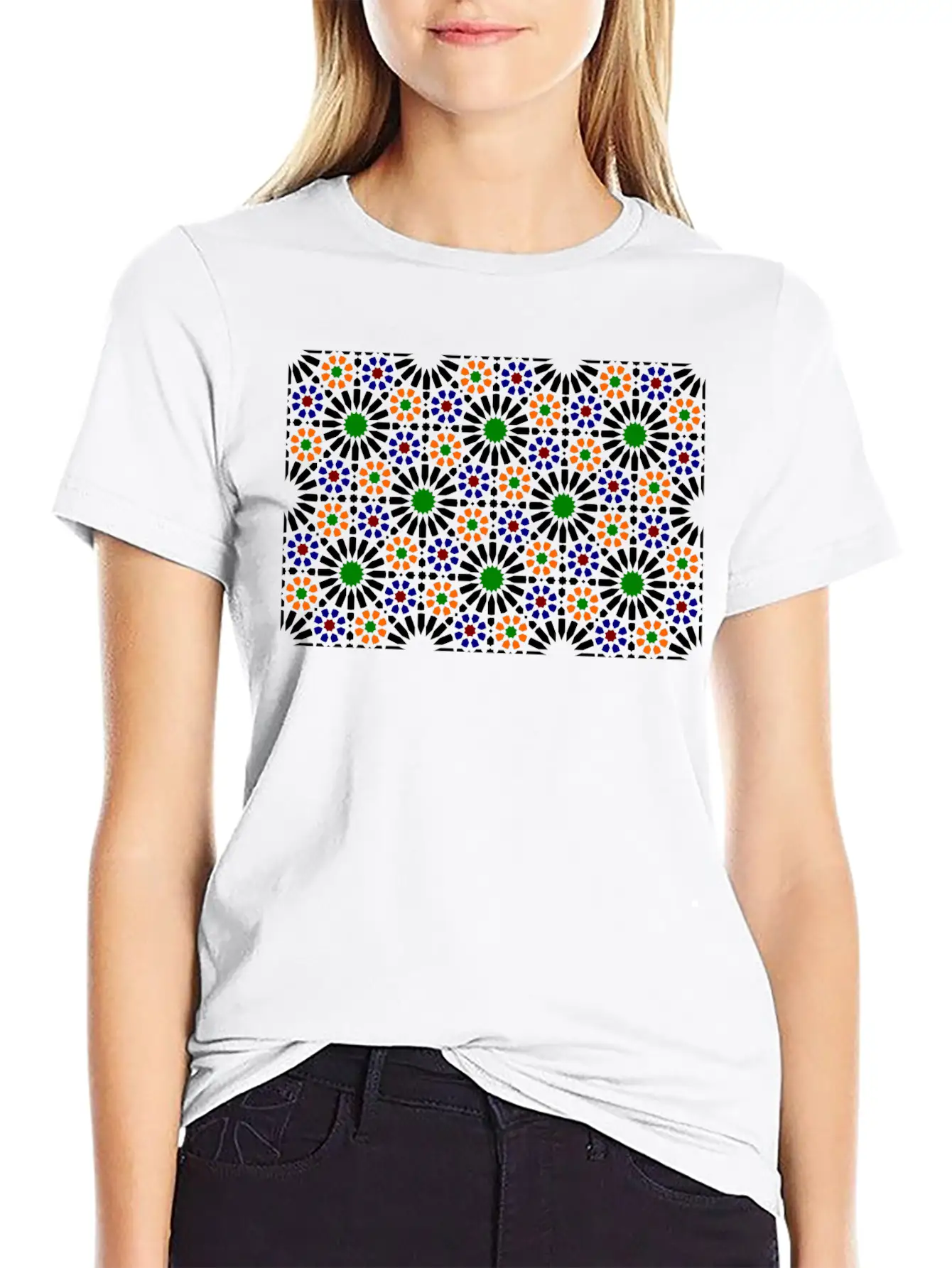 Moorish Mosaic (dark) Essential Cotton Tee For Daily Outfits – Unisex Style