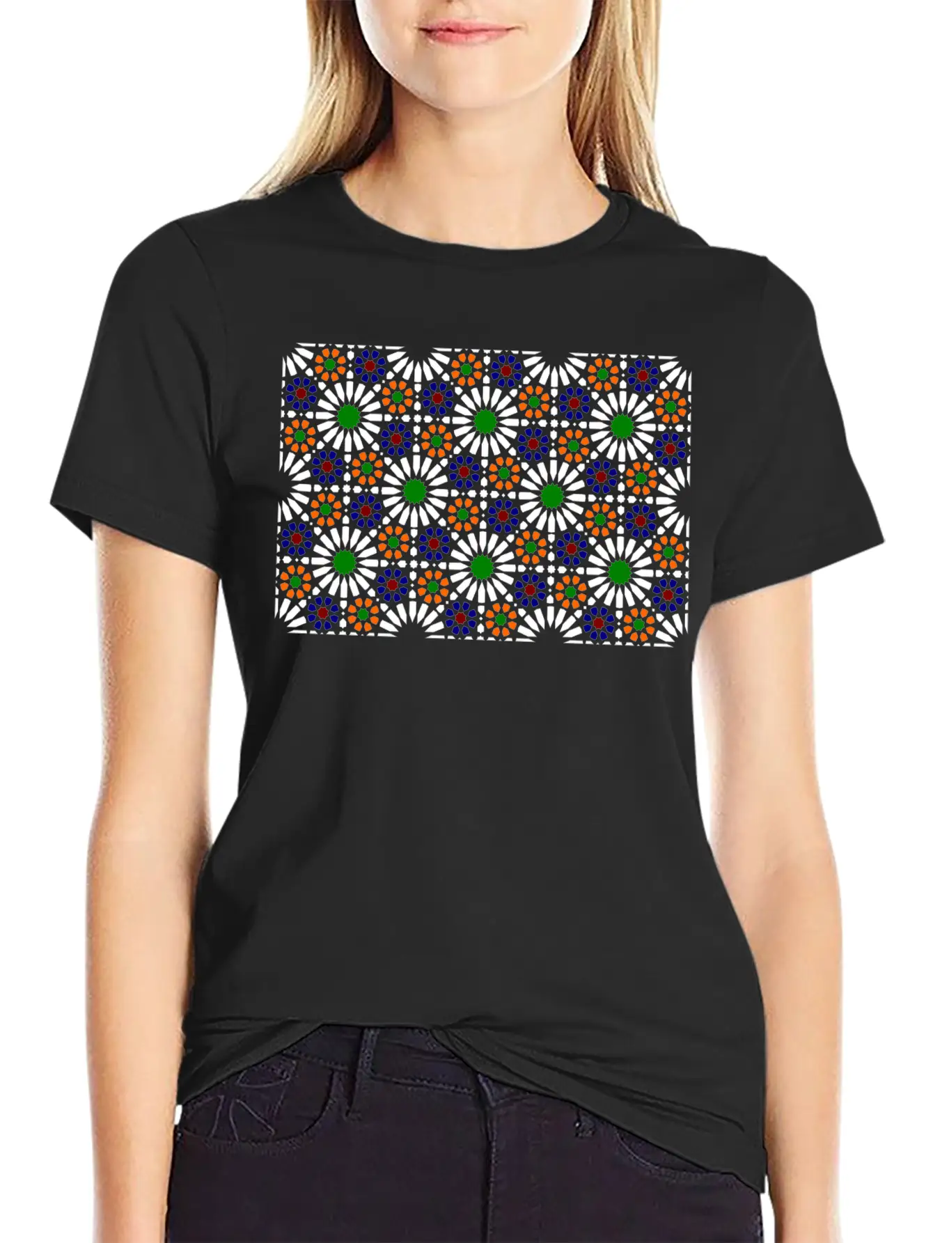 Moorish Mosaic (dark) Essential Cotton Tee For Daily Outfits – Unisex Style