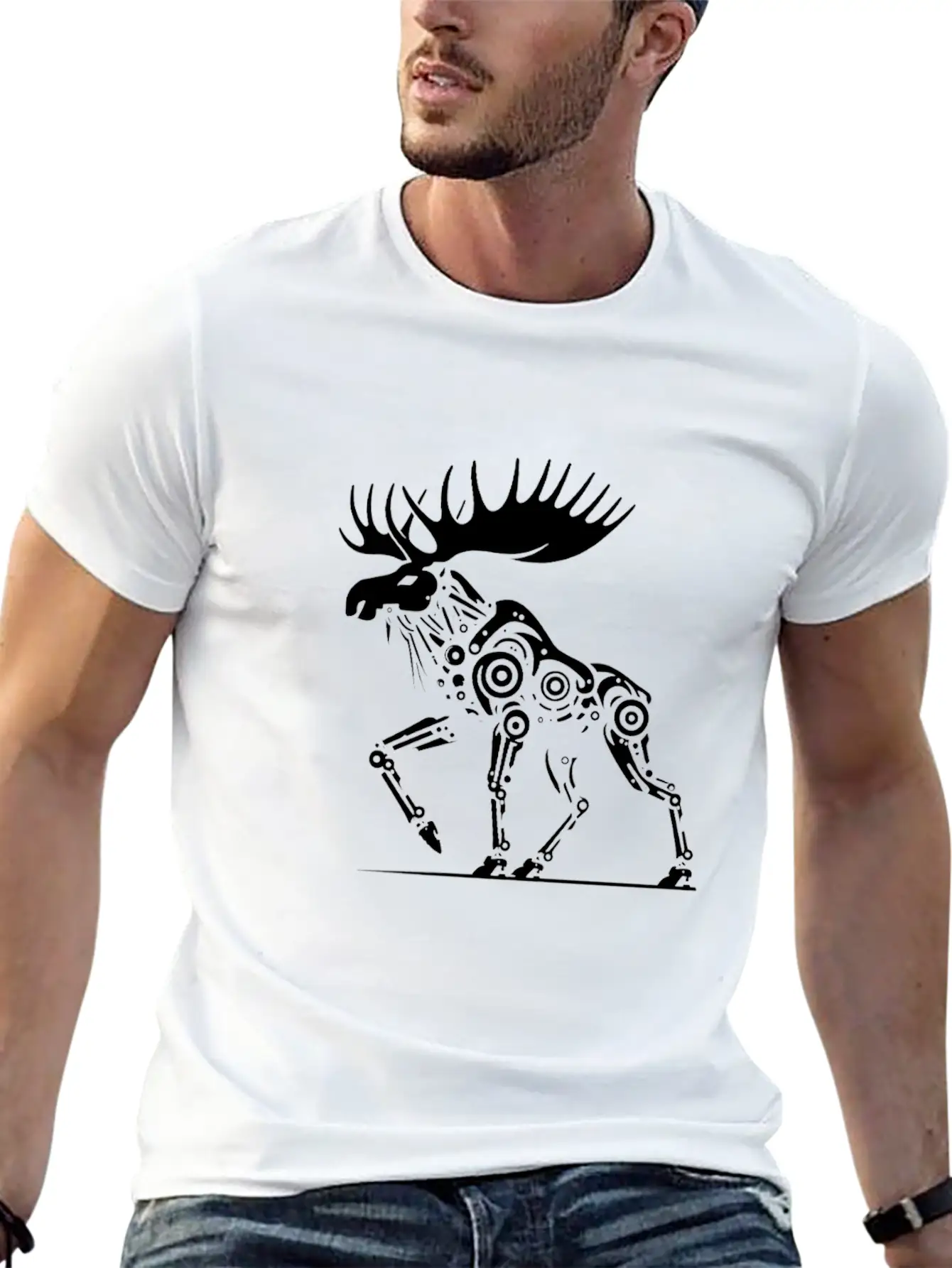 Moose Robotics Mech Sci-Fi Cyberpunk Steampunk Breathable Soft Cotton T-Shirt – Timeless Casual Look