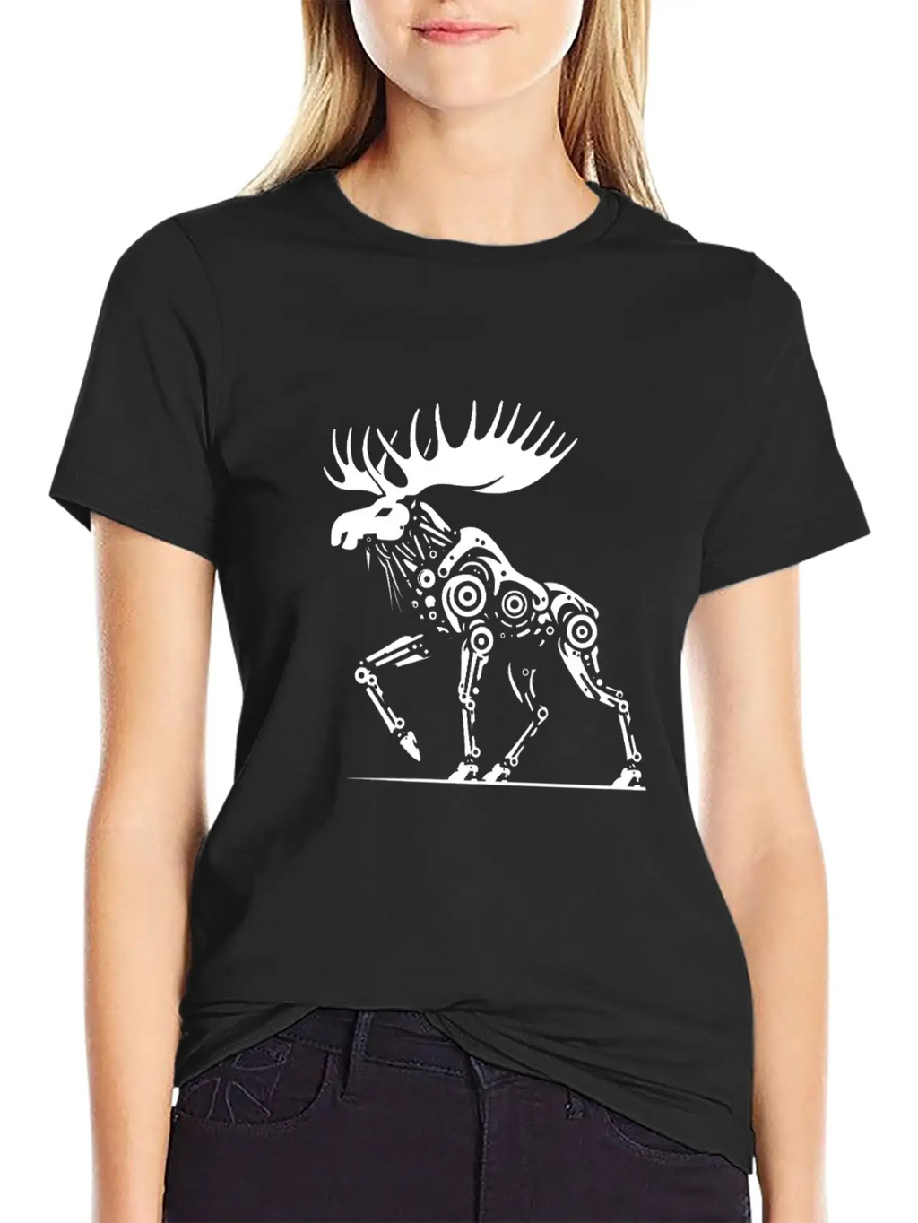 Moose Robotics Mech Sci-Fi Cyberpunk Steampunk Breathable Soft Cotton T-Shirt – Timeless Casual Look