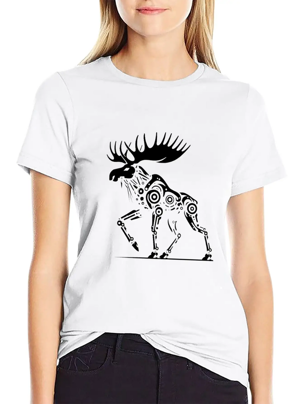 Moose Robotics Mech Sci-Fi Cyberpunk Steampunk Breathable Soft Cotton T-Shirt – Timeless Casual Look