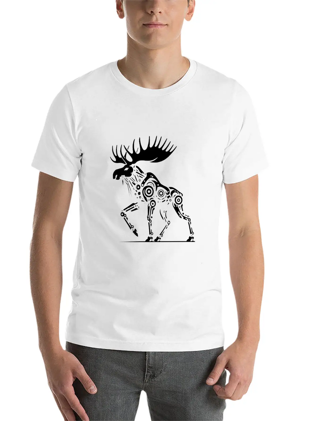 Moose Robotics Mech Sci-Fi Cyberpunk Steampunk Breathable Soft Cotton T-Shirt – Timeless Casual Look