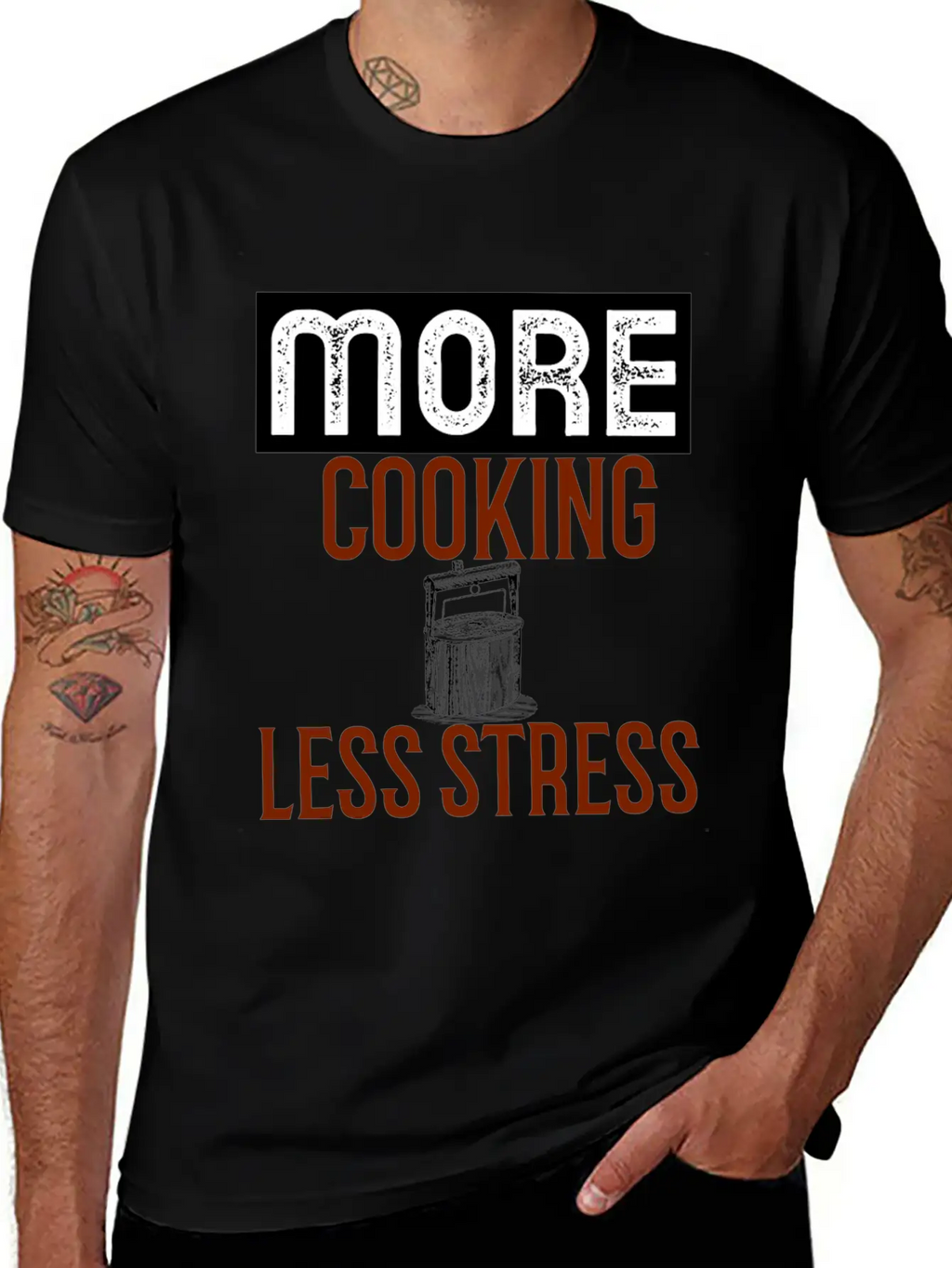 More Cooking Pan Less Stress Essential Cotton Tee For Daily Outfits – Unisex Style
