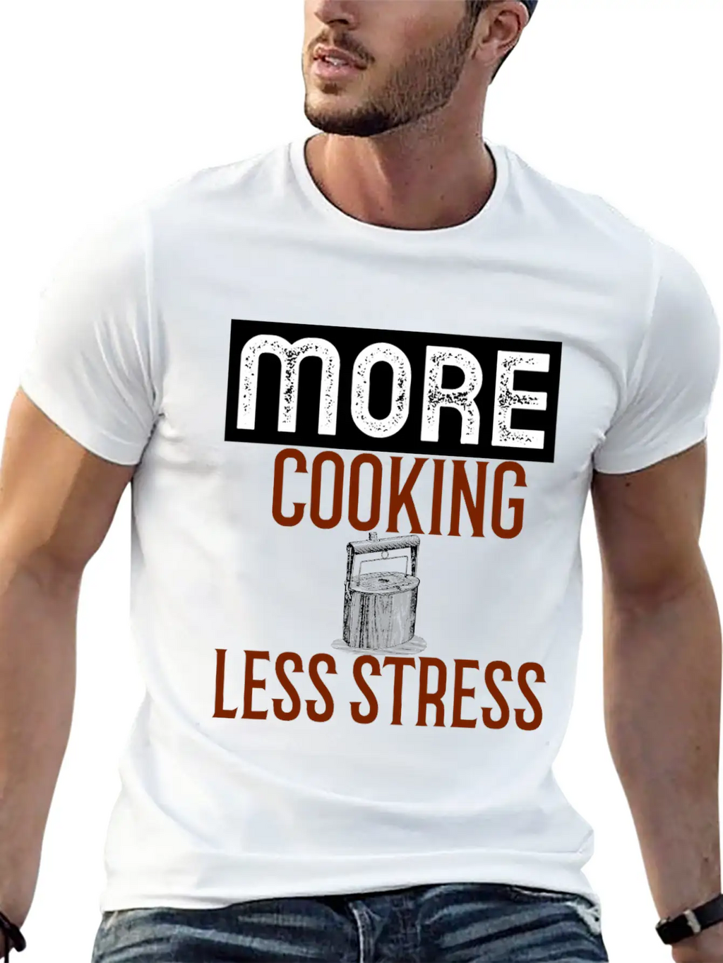More Cooking Pan Less Stress Essential Cotton Tee For Daily Outfits – Unisex Style