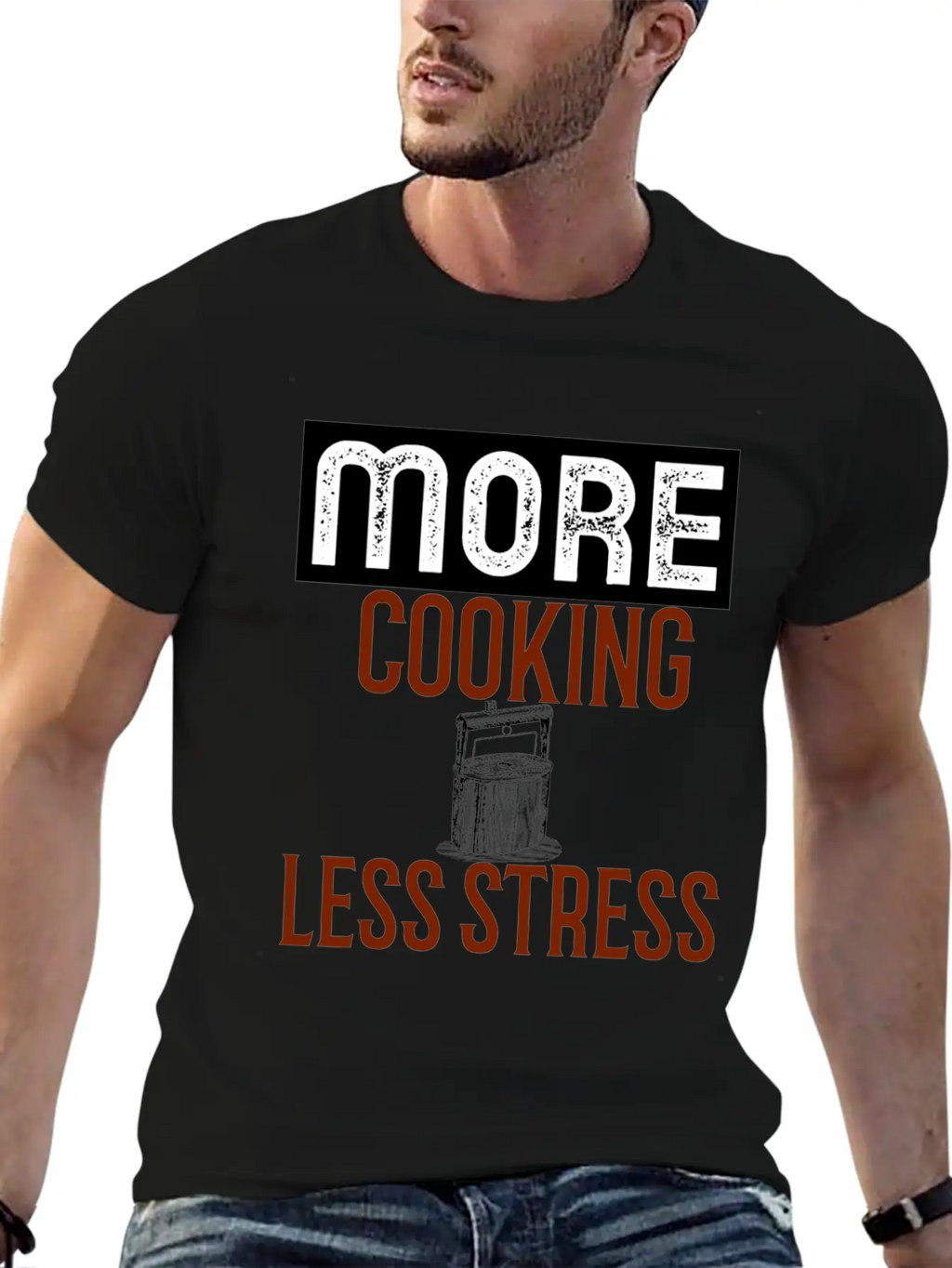 More Cooking Pan Less Stress Essential Cotton Tee For Daily Outfits – Unisex Style