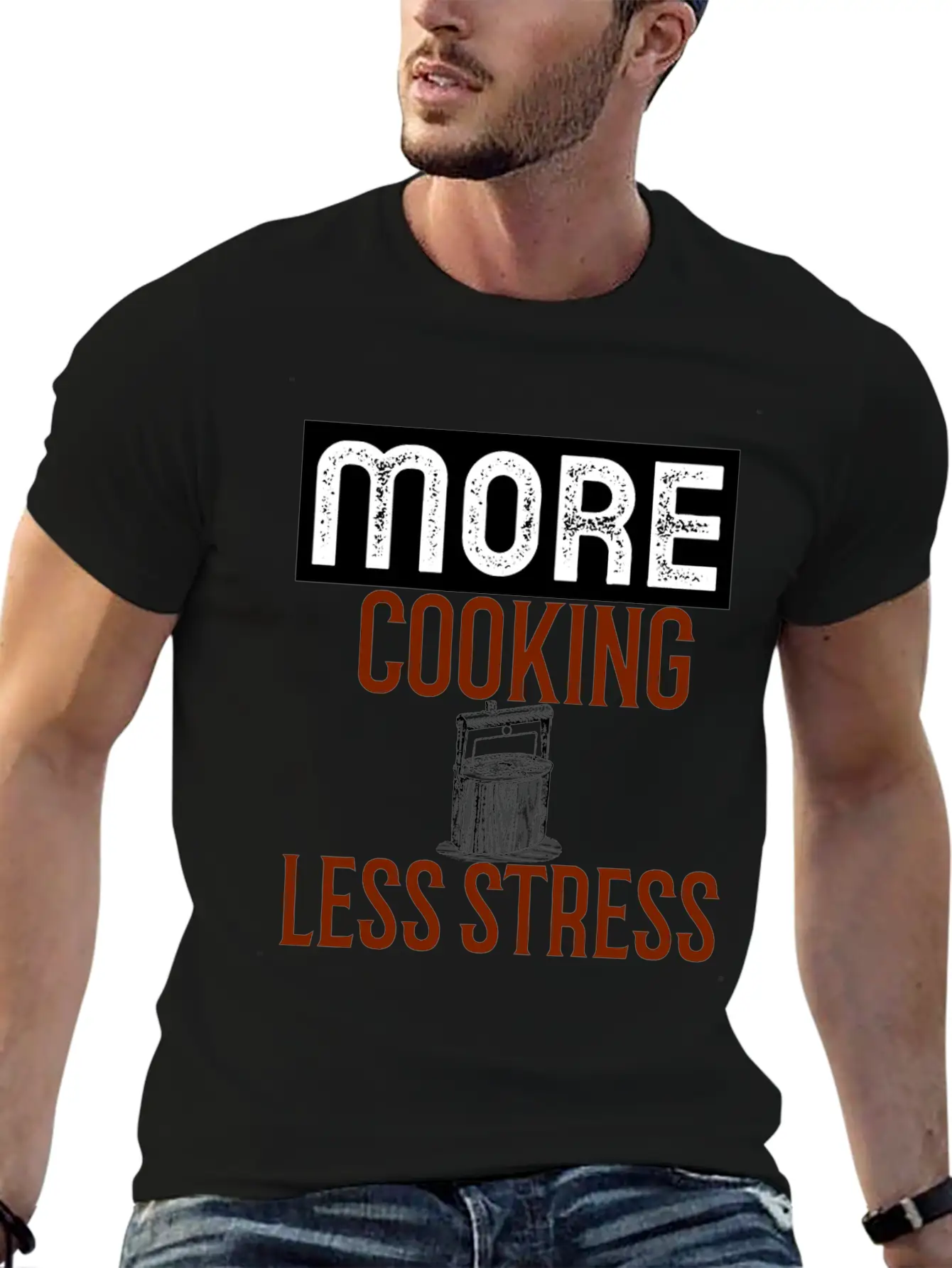 More Cooking Pan Less Stress Essential Cotton Tee For Daily Outfits – Unisex Style