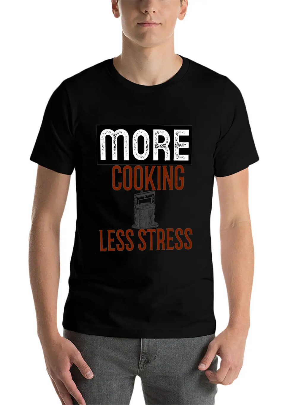 More Cooking Pan Less Stress Essential Cotton Tee For Daily Outfits – Unisex Style
