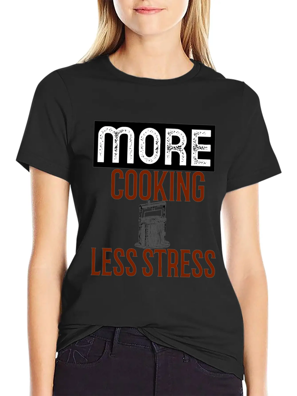 More Cooking Pan Less Stress Essential Cotton Tee For Daily Outfits – Unisex Style