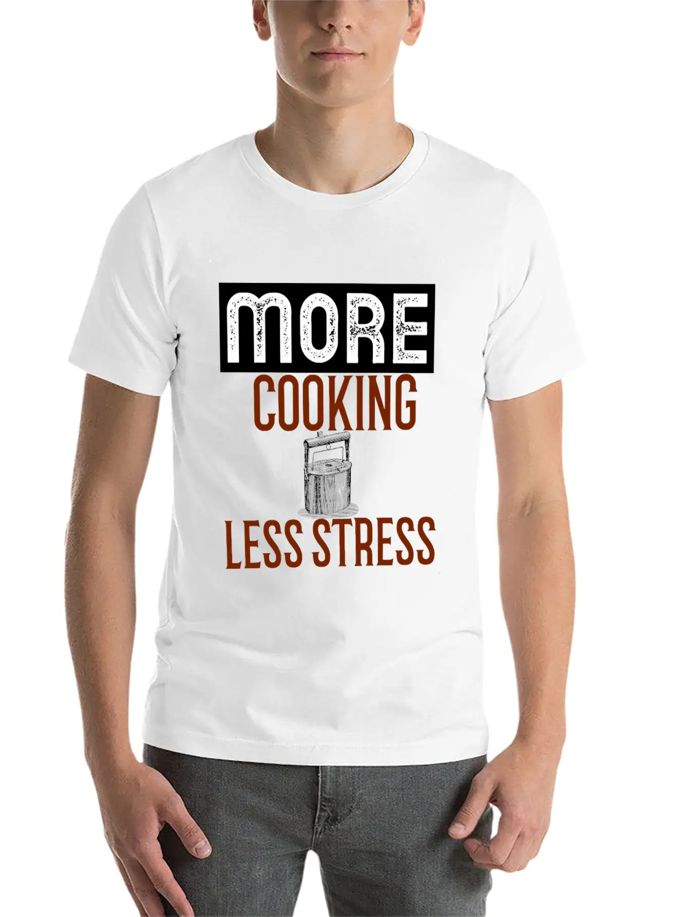 More Cooking Pan Less Stress Essential Cotton Tee For Daily Outfits – Unisex Style