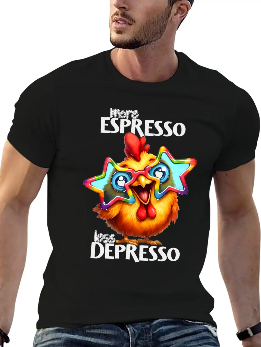 More Espresso Less Depresso Stylish Everyday T-Shirt – Unisex Basic Cotton Tee