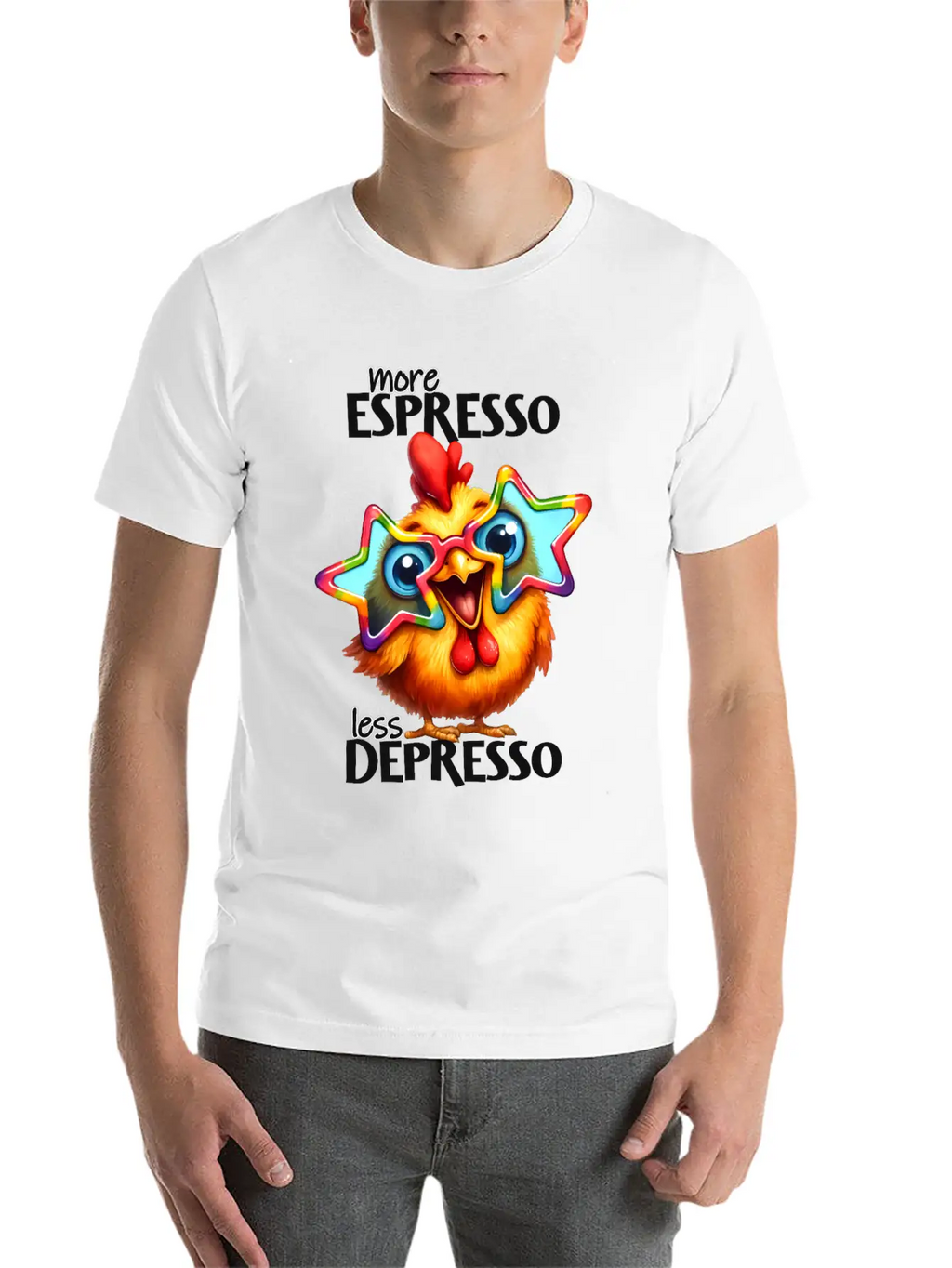 More Espresso Less Depresso Stylish Everyday T-Shirt – Unisex Basic Cotton Tee