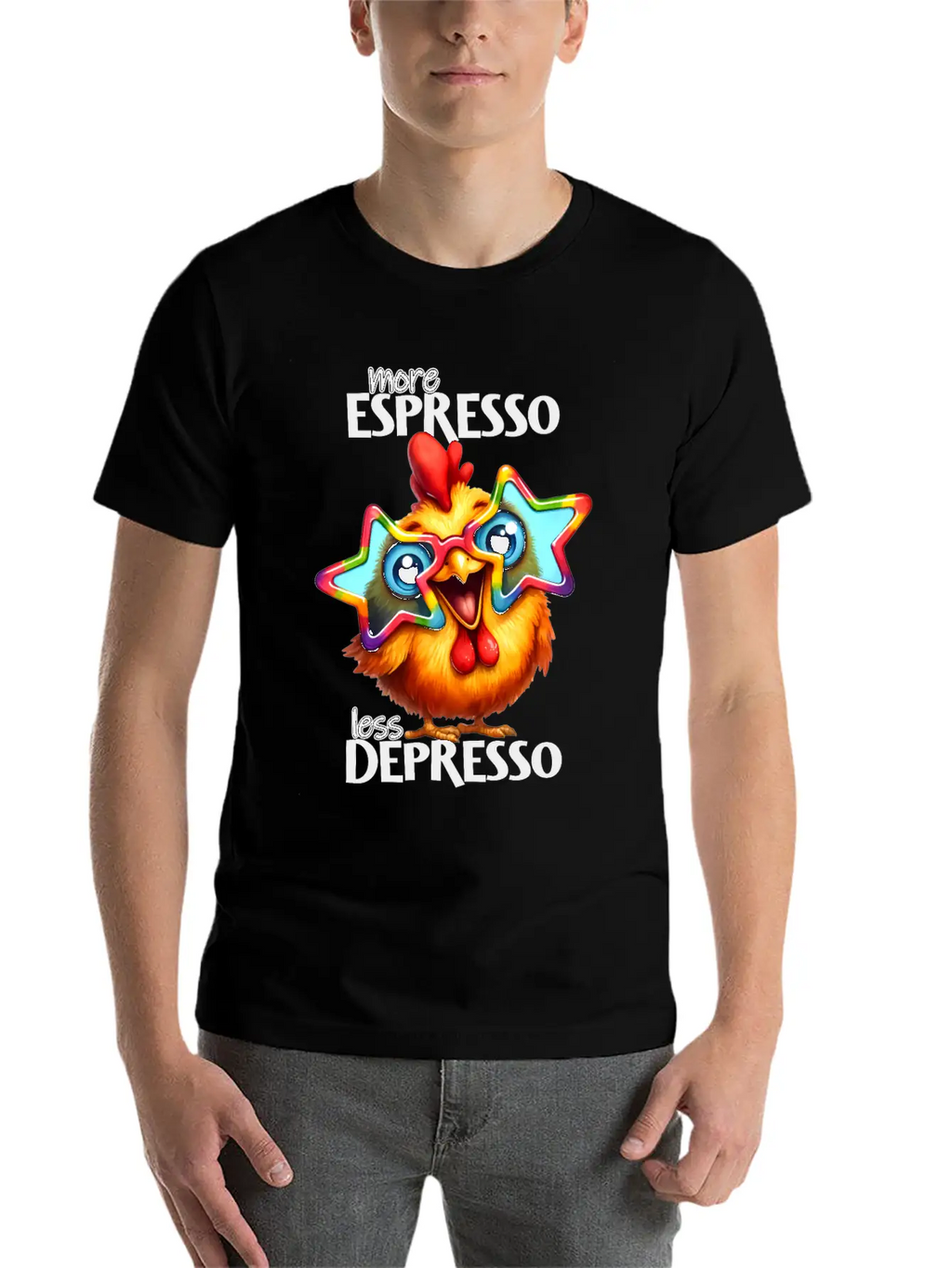 More Espresso Less Depresso Stylish Everyday T-Shirt – Unisex Basic Cotton Tee