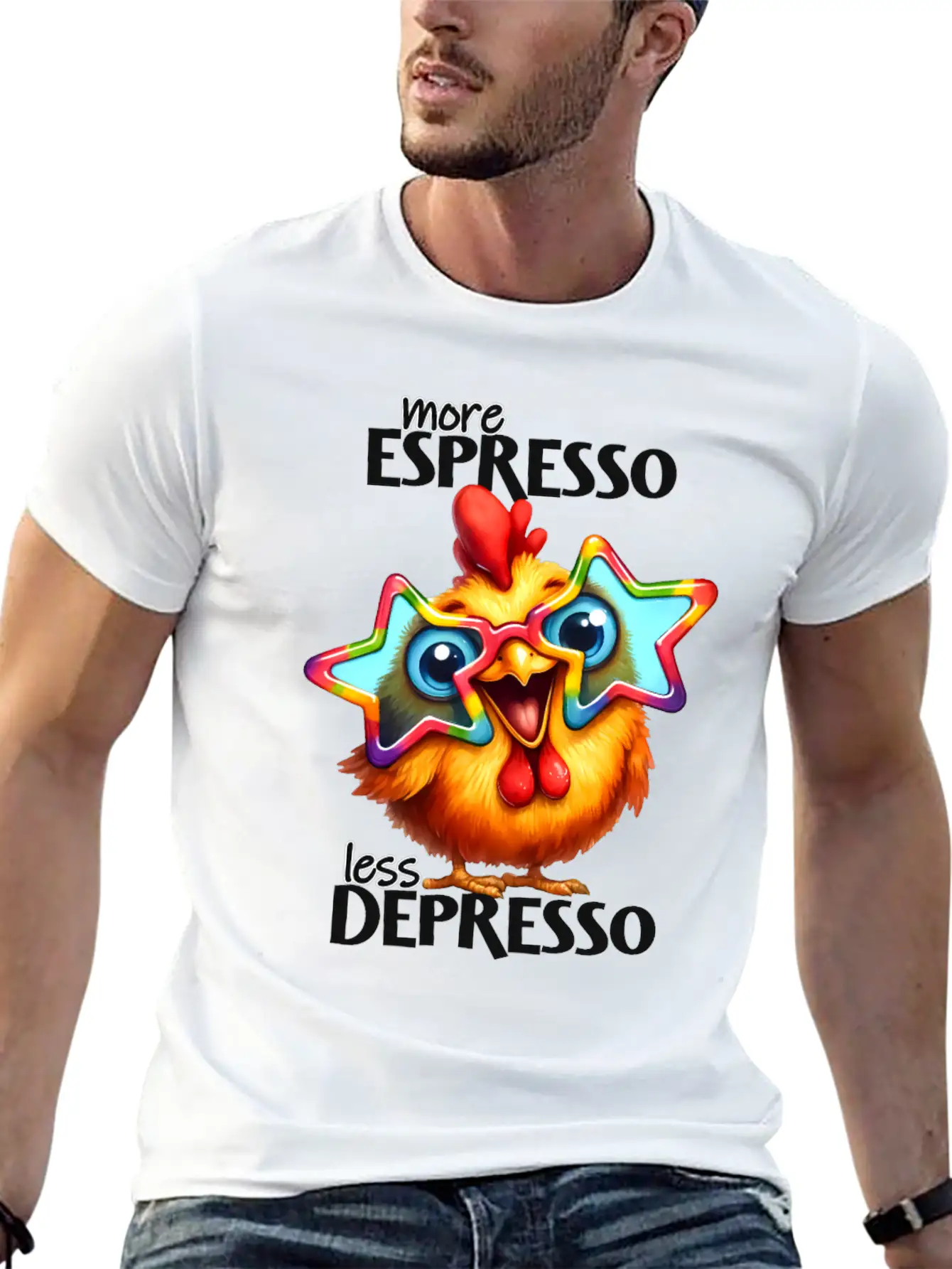 More Espresso Less Depresso Stylish Everyday T-Shirt – Unisex Basic Cotton Tee