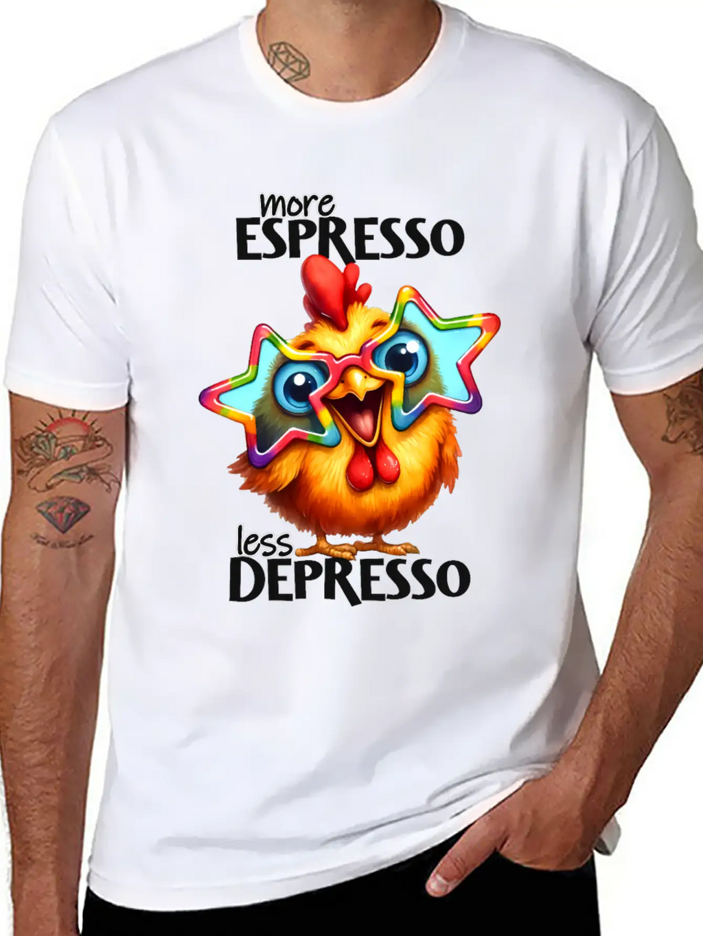 More Espresso Less Depresso Stylish Everyday T-Shirt – Unisex Basic Cotton Tee
