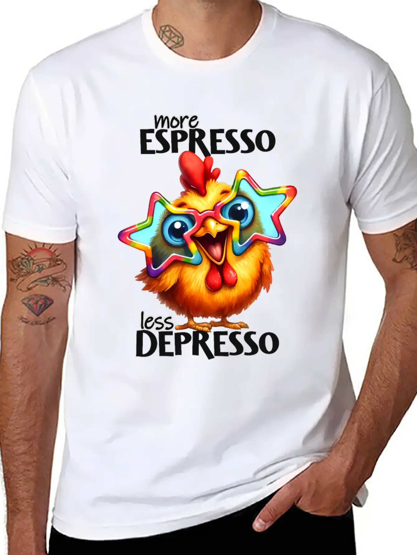More Espresso Less Depresso Stylish Everyday T-Shirt – Unisex Basic Cotton Tee